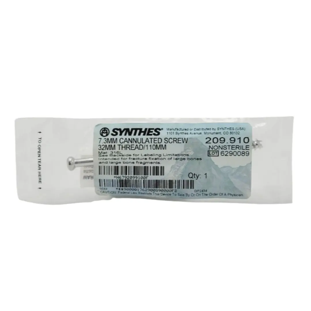 Synthes 209.910 7.3mm Cannulated Screw 32mm Thread/110mm