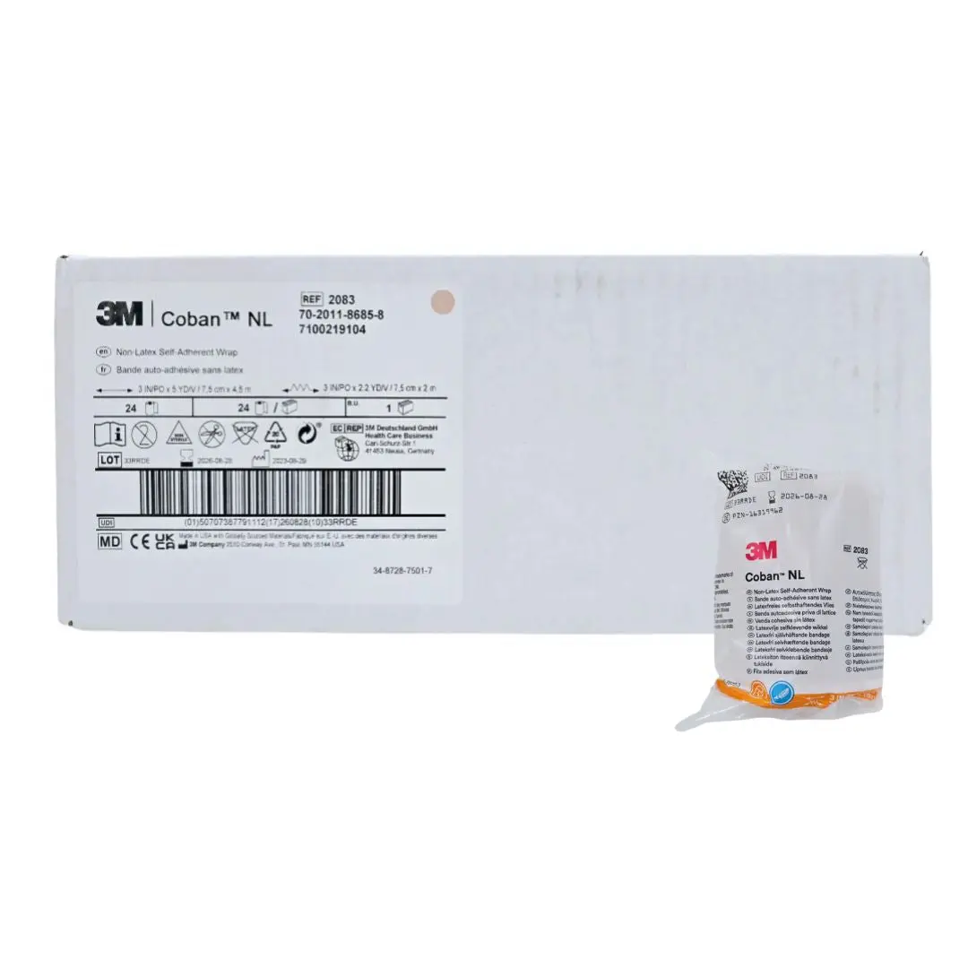 3M 2083 Coban NL Non-Latex Self-Adherent Wrap 3" X 5yds 24/CS