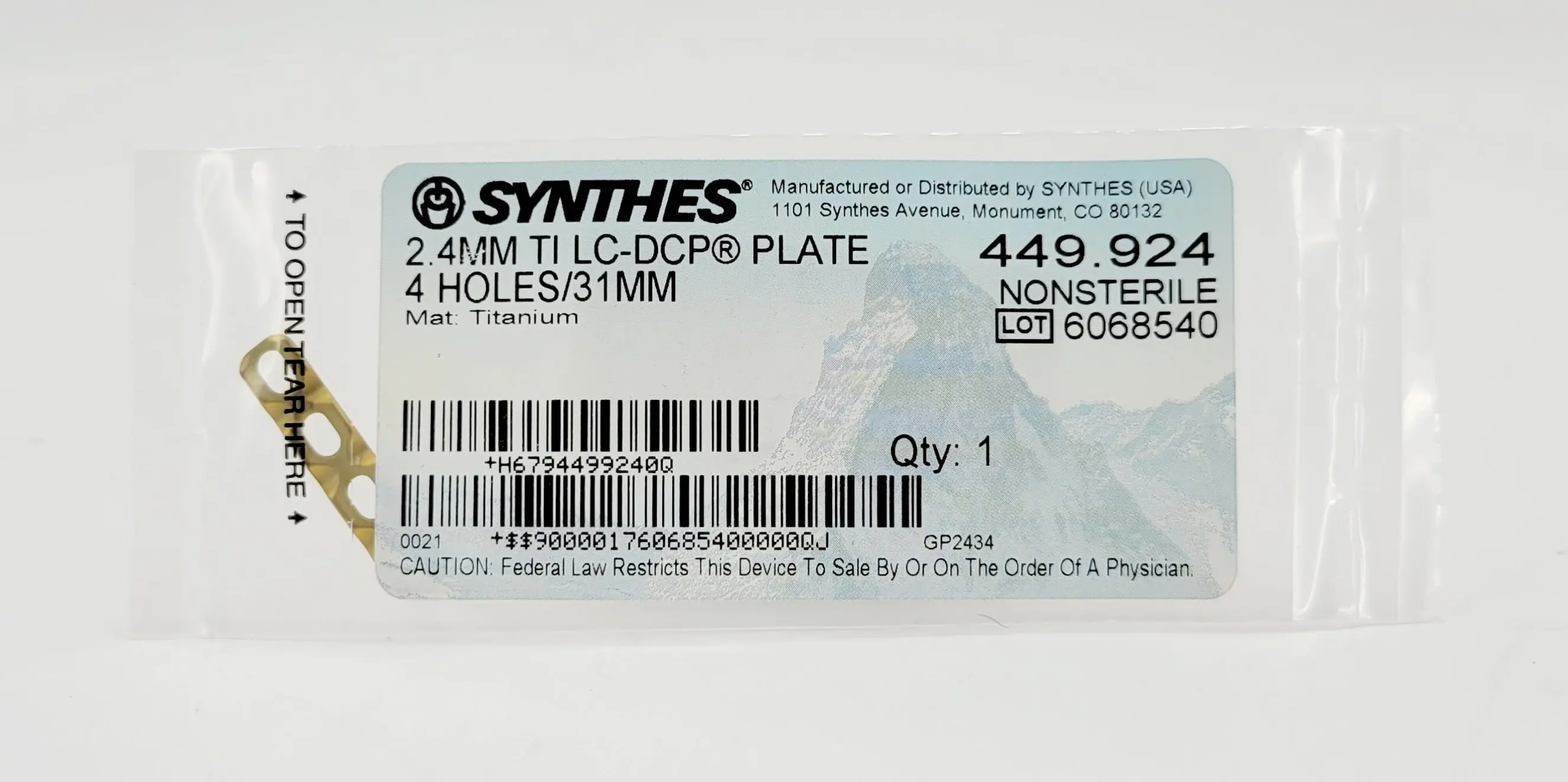 Synthes 449.924 2.4mm Titanium LC-DCP - Image 2