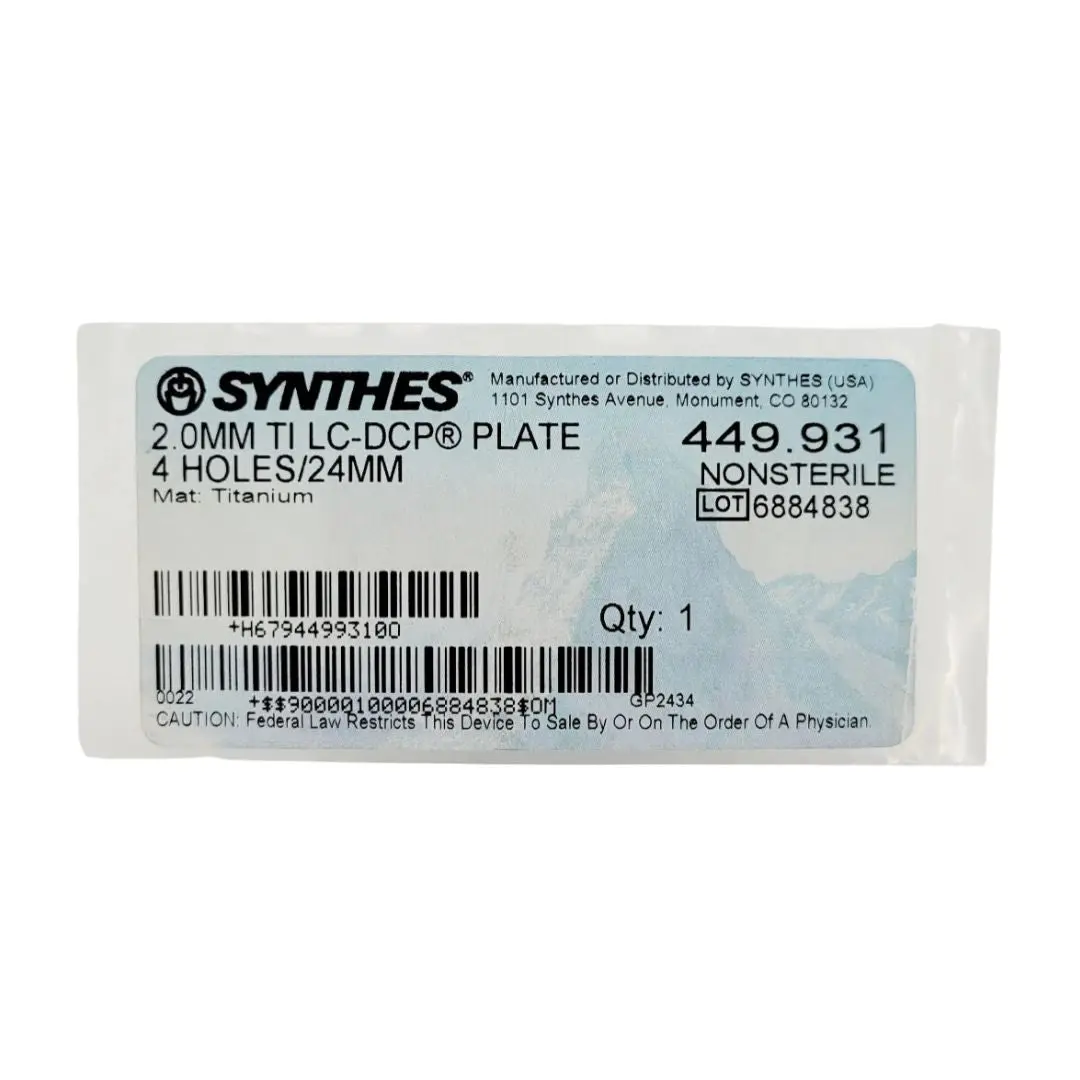 Synthes 449.931 2.0mm Titanium LC-DCP Plate