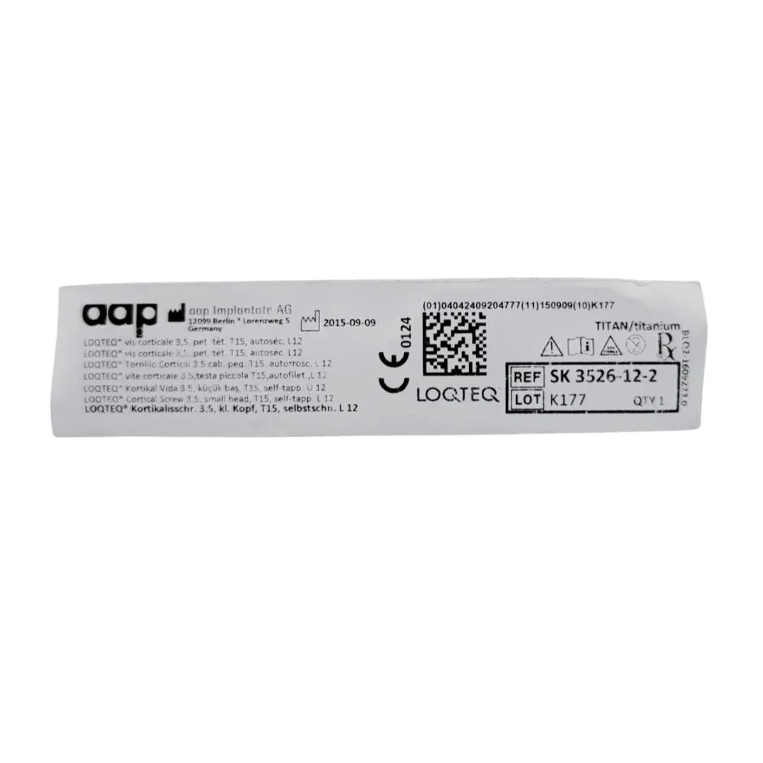 aap Implantate AG SK 3526-12-2 LOQTEQ Cortical Screw 3.5, small head, T15, self-tapp. L 12