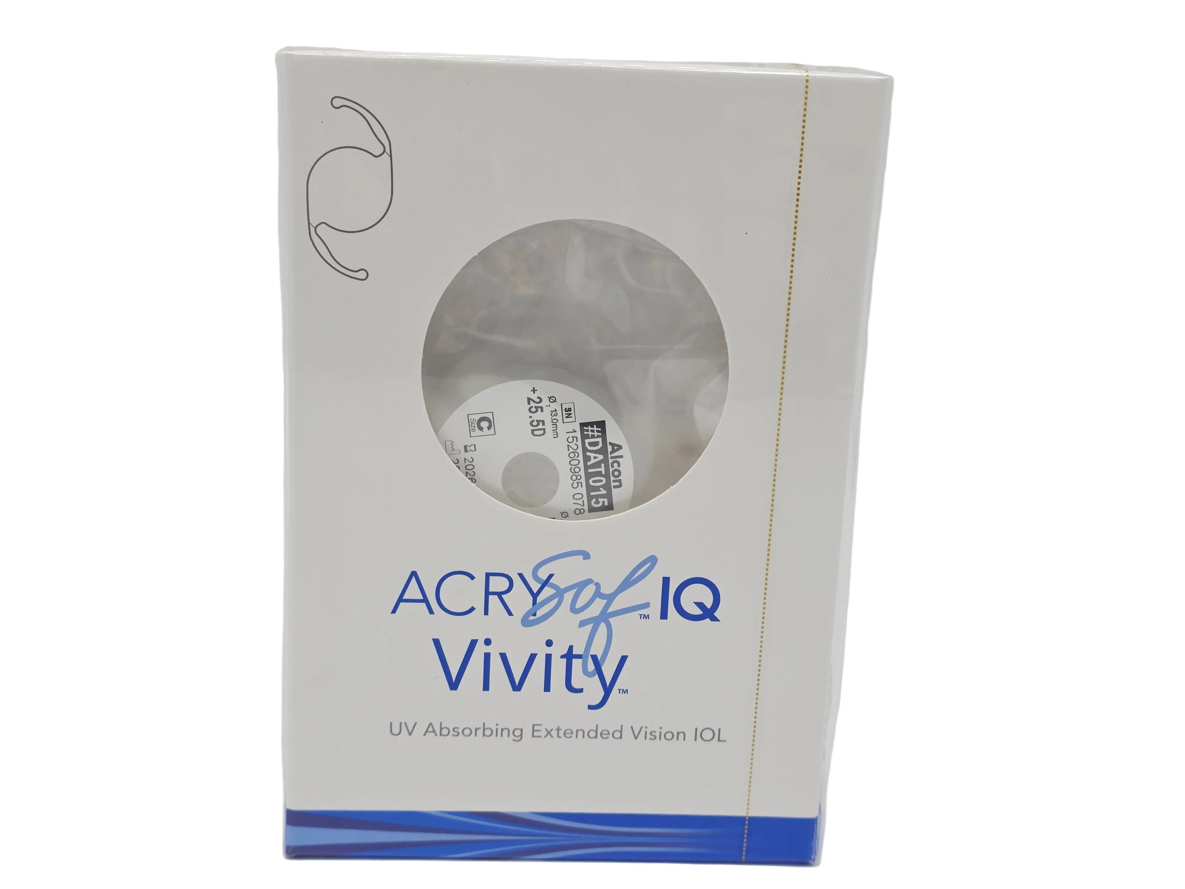 Alcon DAT015.255 Size C Aspheric Foldable Acrylic IOL UV Absorbing Sterile