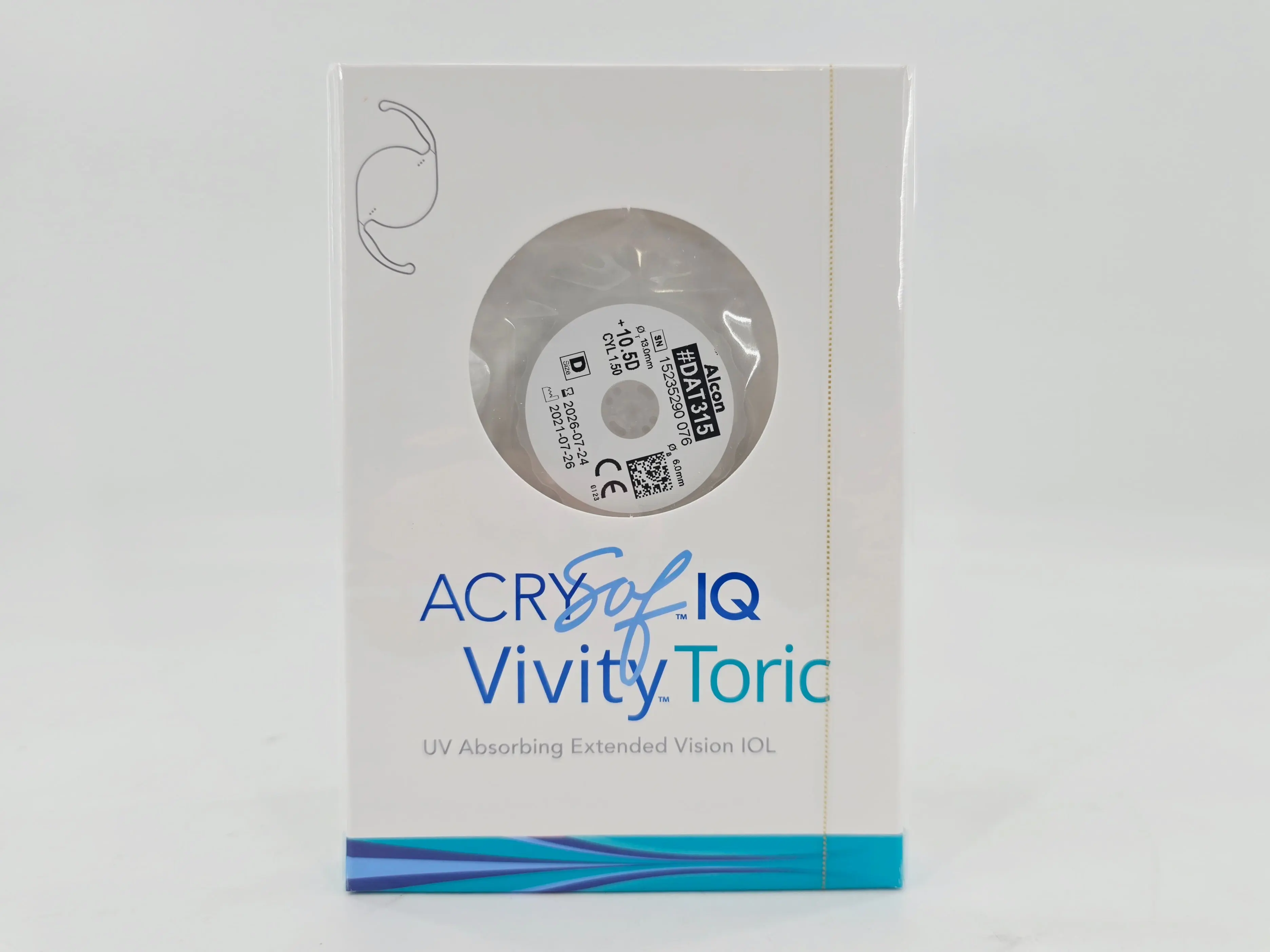 Alcon DAT315.105 AcrySof IQ Vivity Toric UV Absorbing Extended Vision IOL +10.5 D Size D 1/EA - Image 2