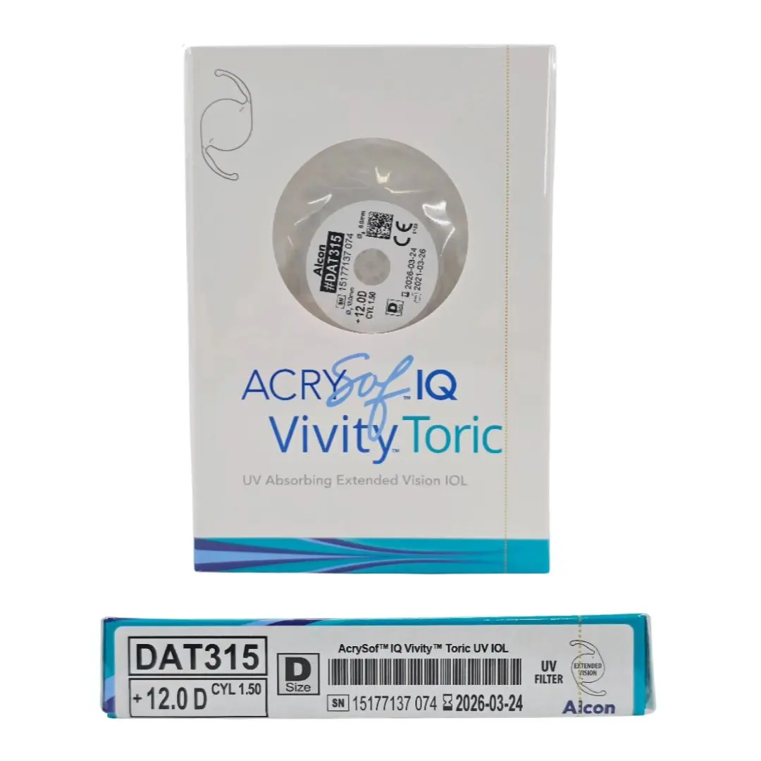 Alcon DAT315.120 AcrySof IQ Vivity Toric UV Absorbing Extended Vision IOL +12.0 D Size D 1/EA