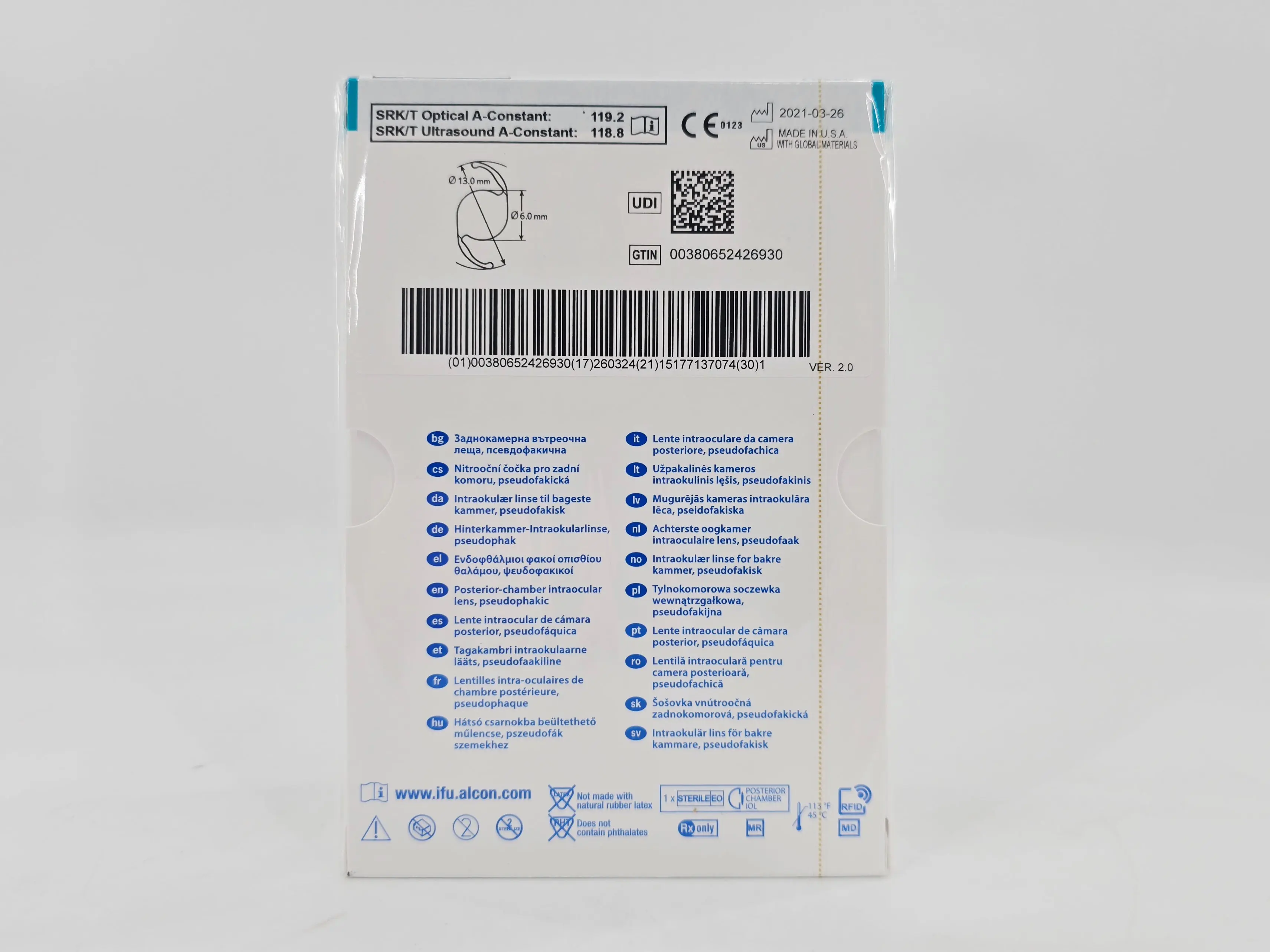 Alcon DAT315.120 AcrySof IQ Vivity Toric UV Absorbing Extended Vision IOL +12.0 D Size D 1/EA - Image 3