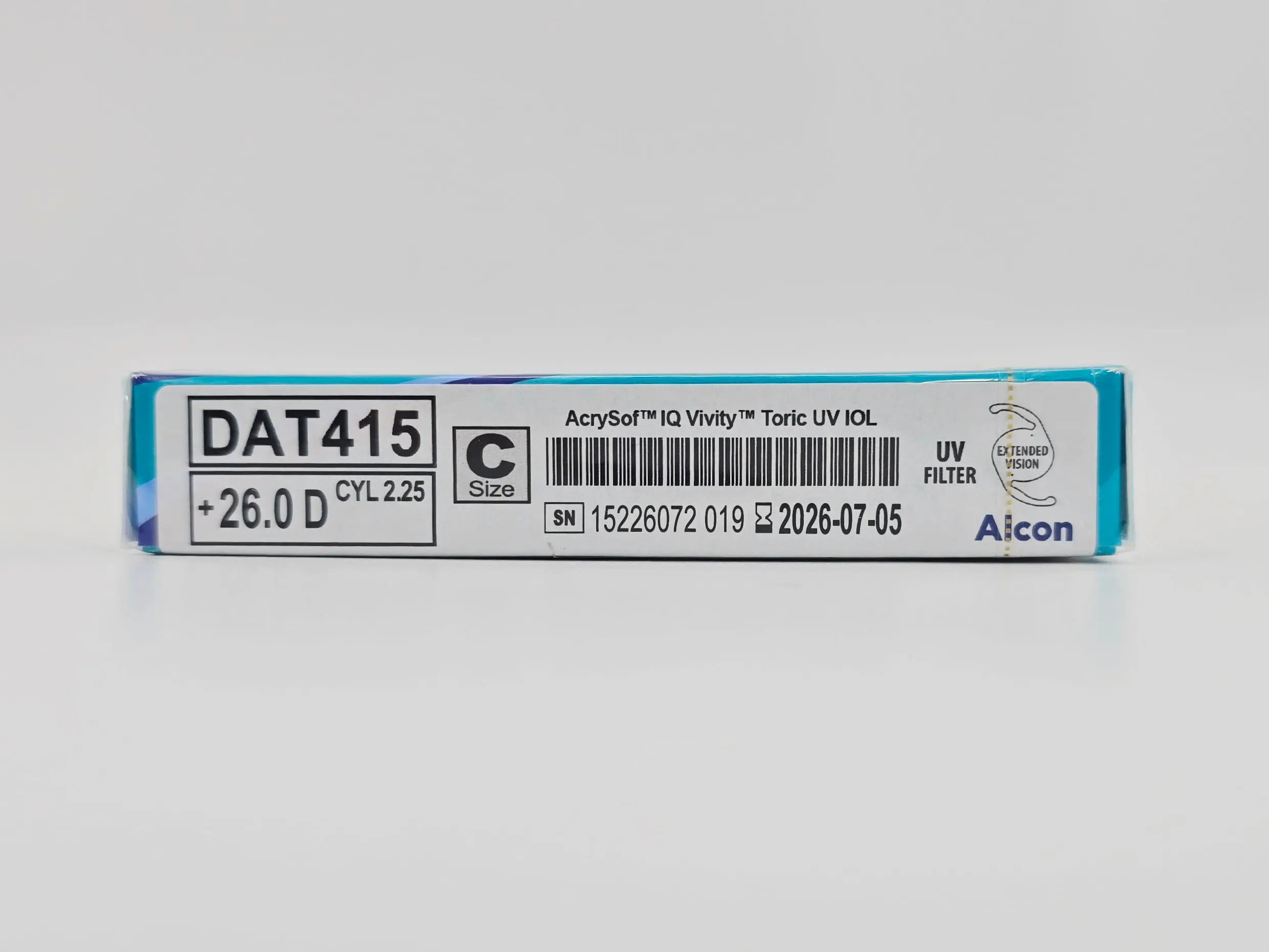 Alcon DAT415.260 AcrySof IQ Vivity Toric UV Absorbing Extended Vision IOL +26.0 D Size C 1/EA - Image 4