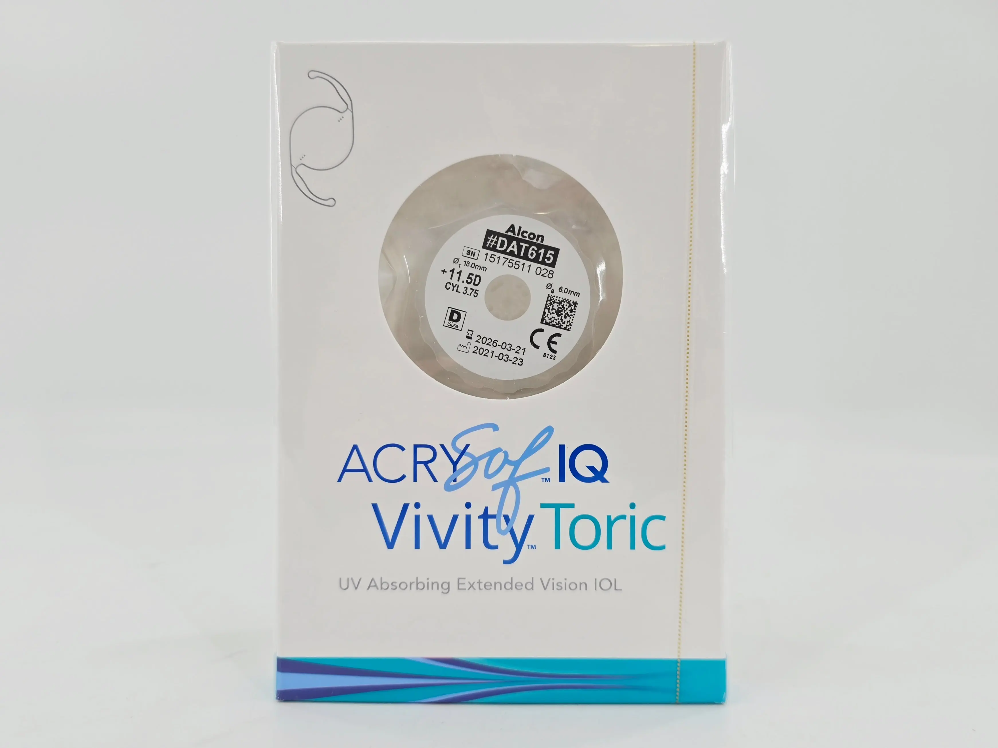 Alcon DAT615.115 AcrySof IQ Vivity Toric UV Absorbing Extended Vision IOL +11.5 D Size D 1/EA - Image 2