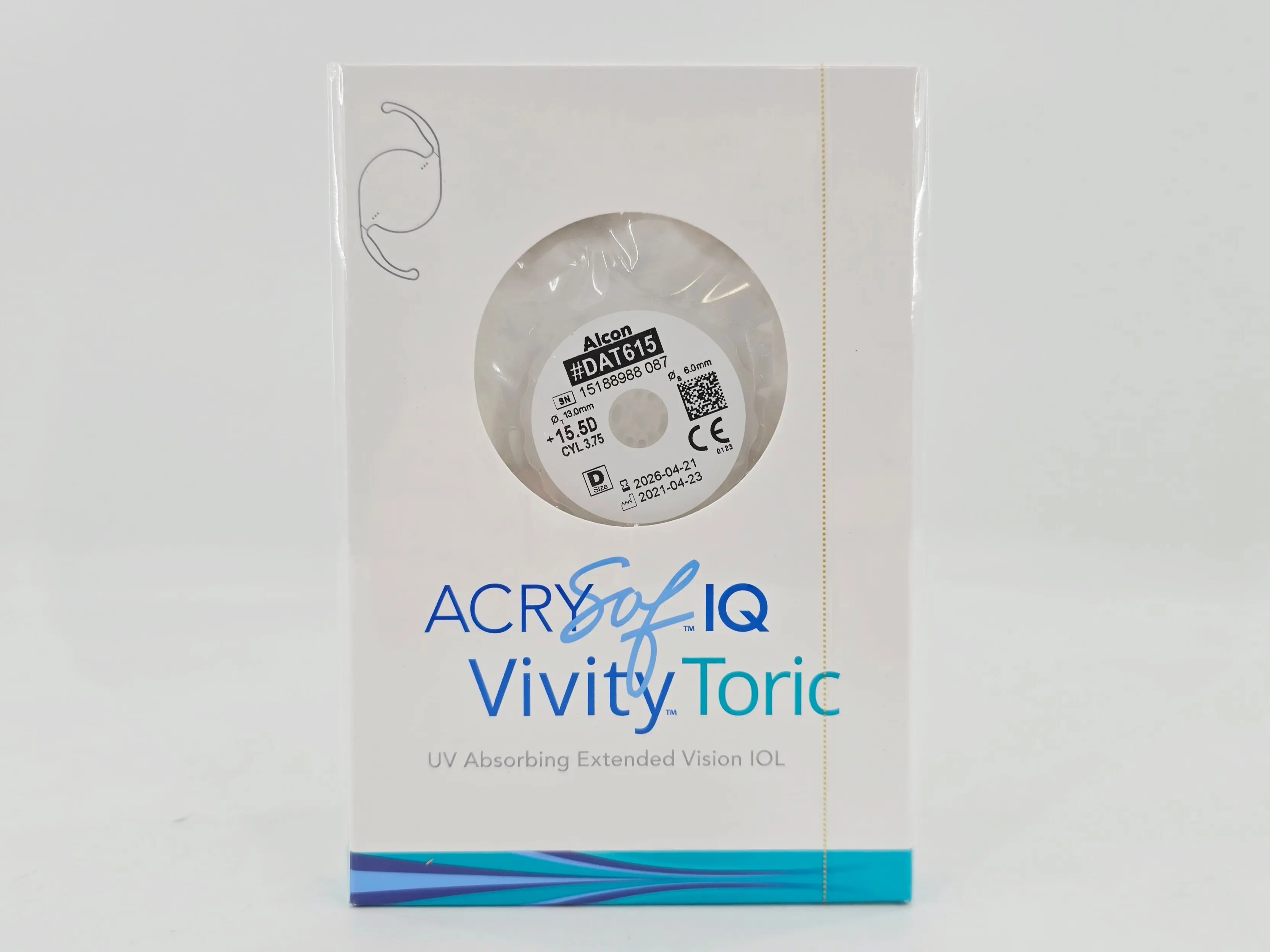 Alcon DAT615.155 AcrySof IQ Vivity Toric UV Absorbing Extended Vision IOL +15.5 D Size D 1/EA - Image 2