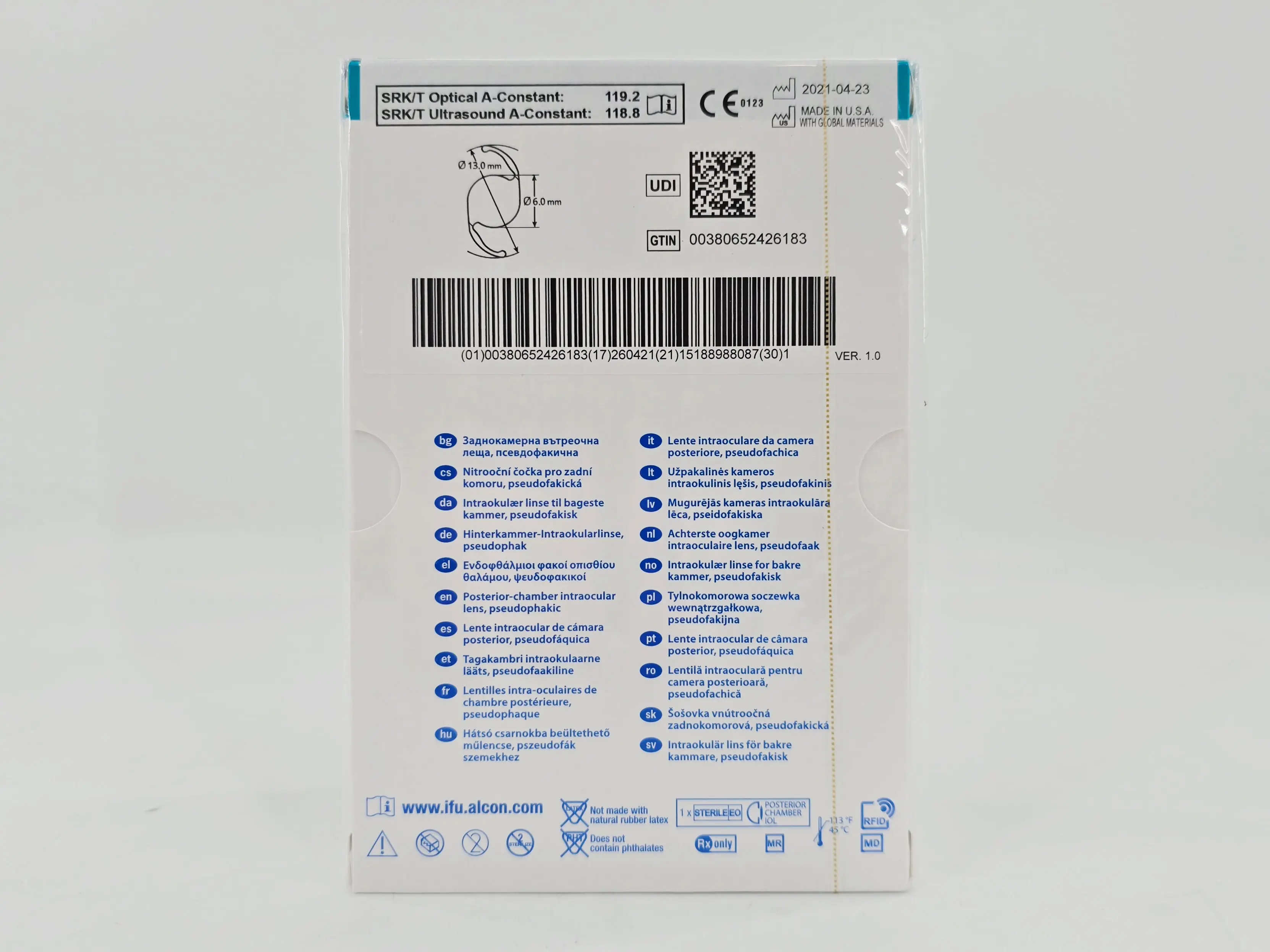 Alcon DAT615.155 AcrySof IQ Vivity Toric UV Absorbing Extended Vision IOL +15.5 D Size D 1/EA - Image 3