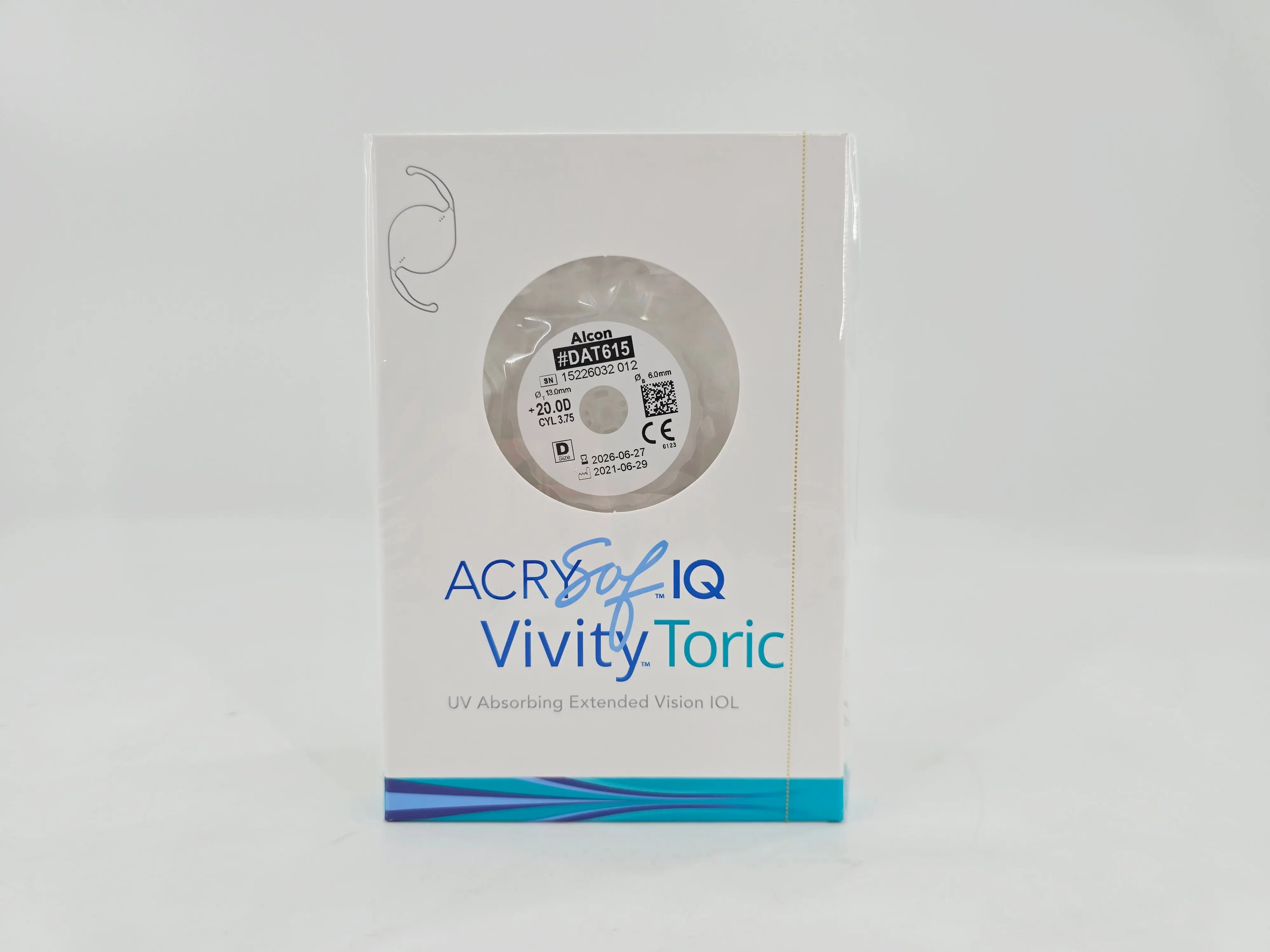 Alcon DAT615.200 AcrySof IQ Vivity Toric UV Absorbing Extended Vision IOL +20.0 D Size D 1/EA - Image 2