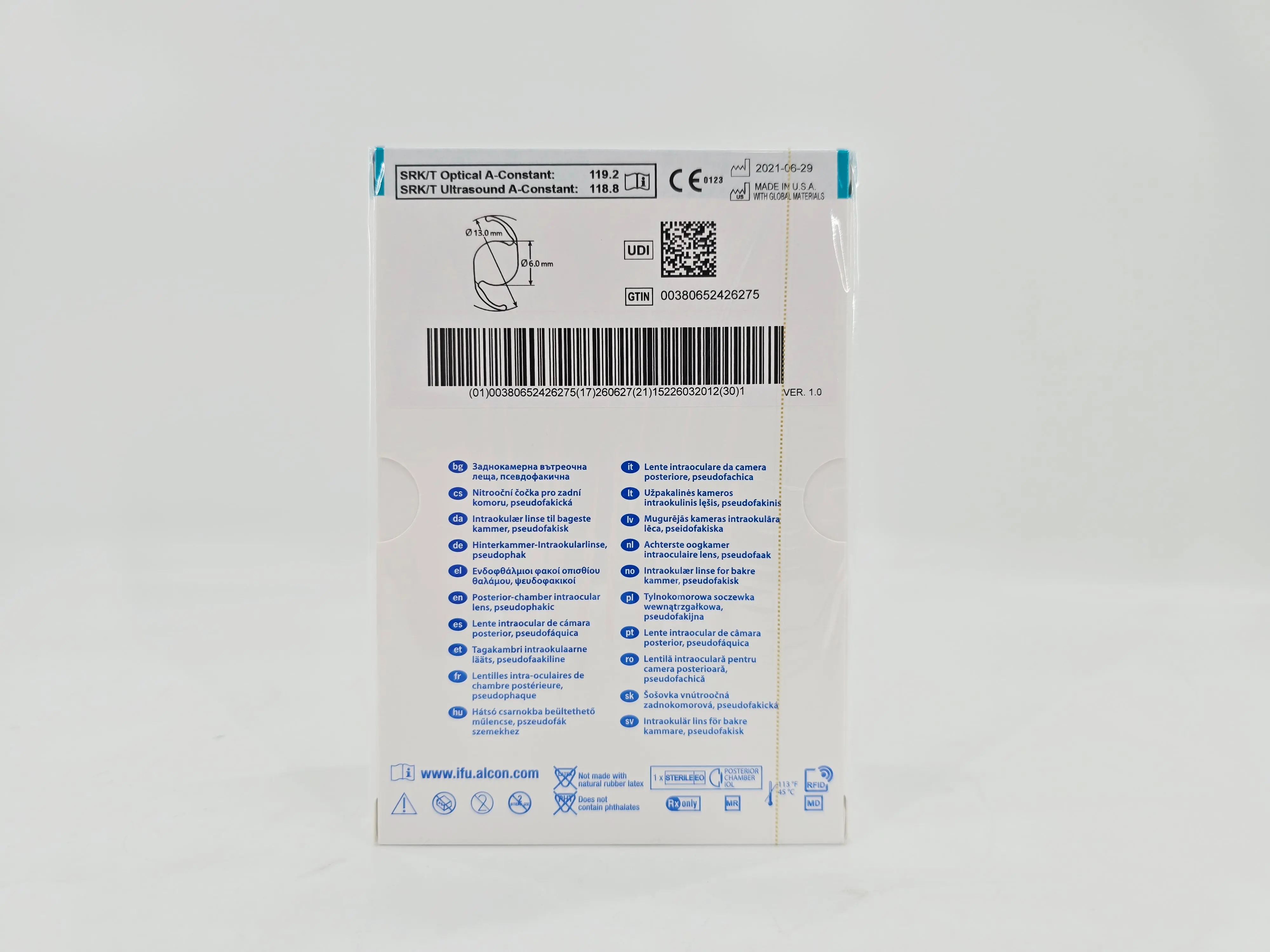 Alcon DAT615.200 AcrySof IQ Vivity Toric UV Absorbing Extended Vision IOL +20.0 D Size D 1/EA - Image 3