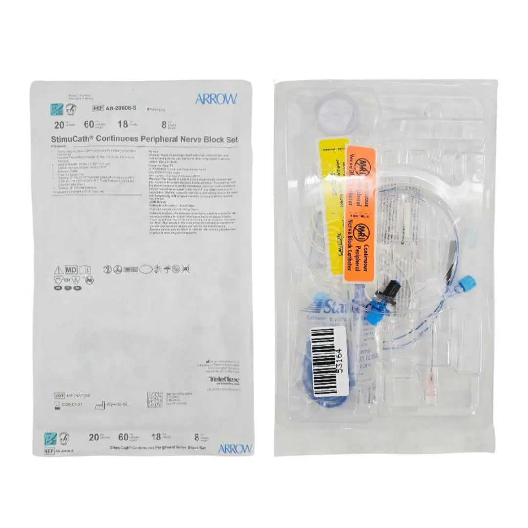 Arrow AB-20608-S StimuCath Continuous Peripheral Nerve Block Set 20Ga.x60cm 18Ga.x8cm