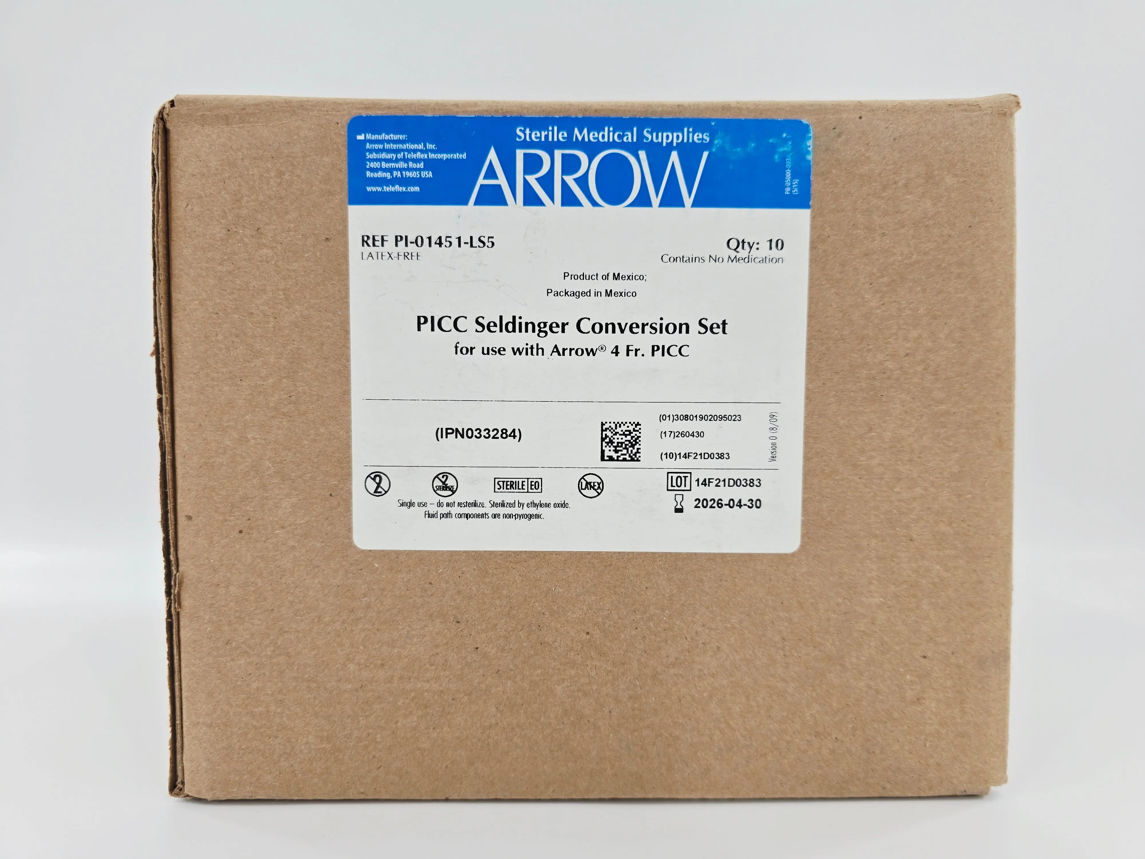 Arrow PI-01451-LS5 PICC Seldinger Conversion Set 4Fr. x .018" CS/10 - Image 2