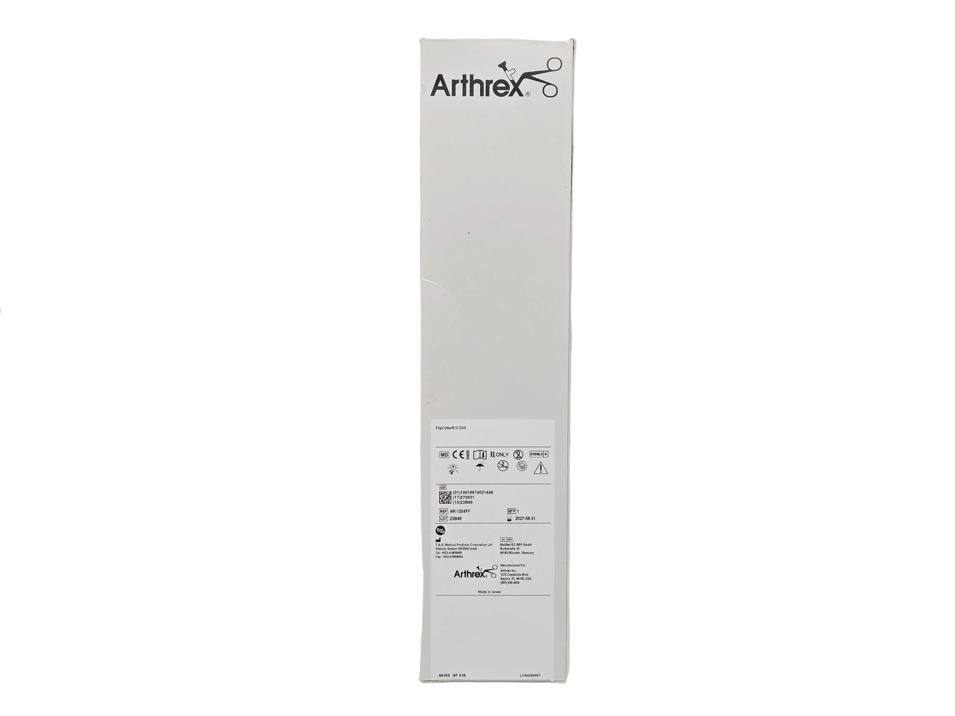 Arthrex AR-1204FF FlipCutter III Drill Adjustable 6–12 mm Surgical Reamer/Pin
