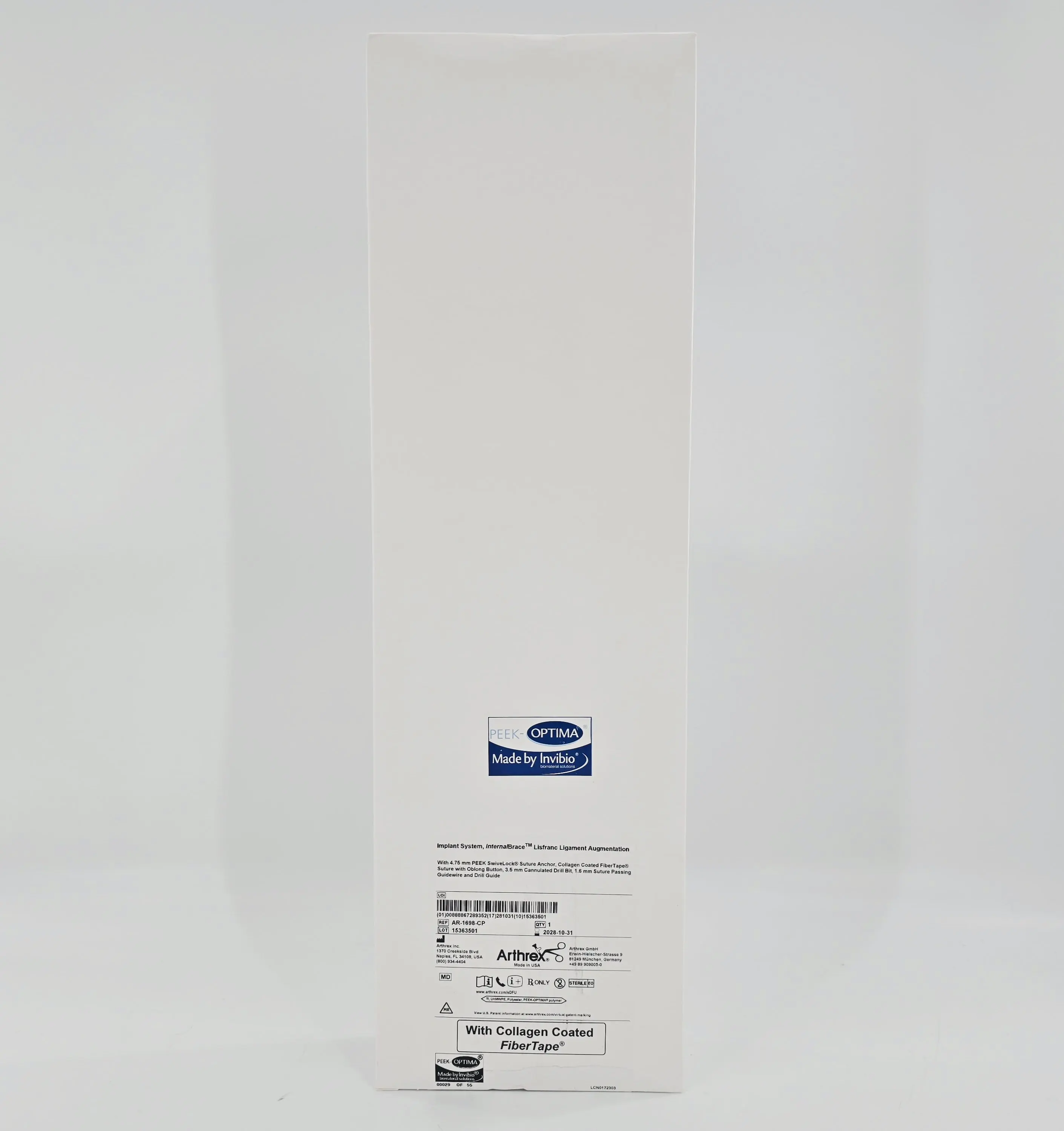 Arthrex AR-1698-CP Implant System, InternalBrace Lisfranc Ligament Augmentation BX/1 - Image 2
