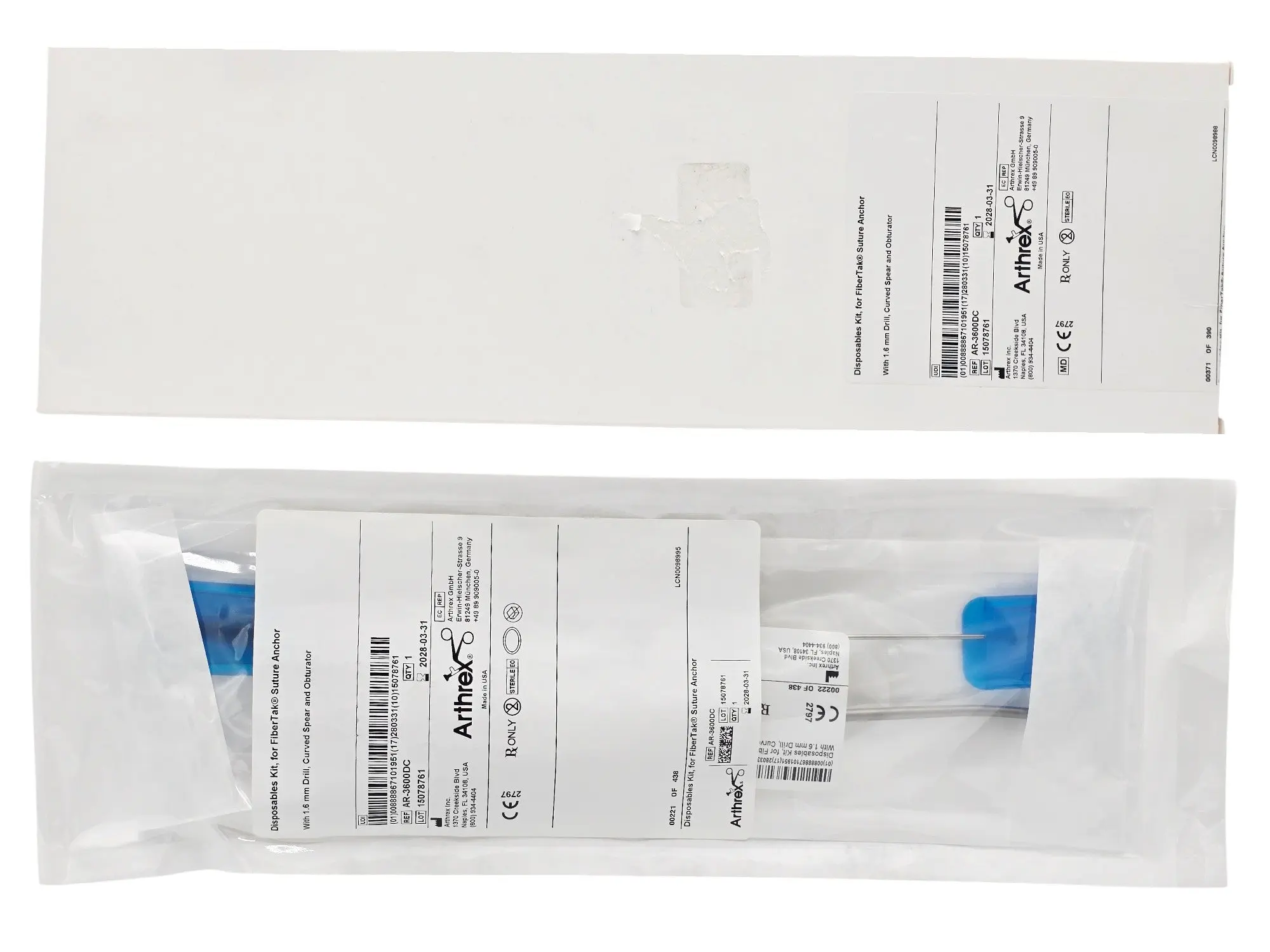 Arthrex AR-3600DC Disposables Kit for Fibertak Suture Anchor