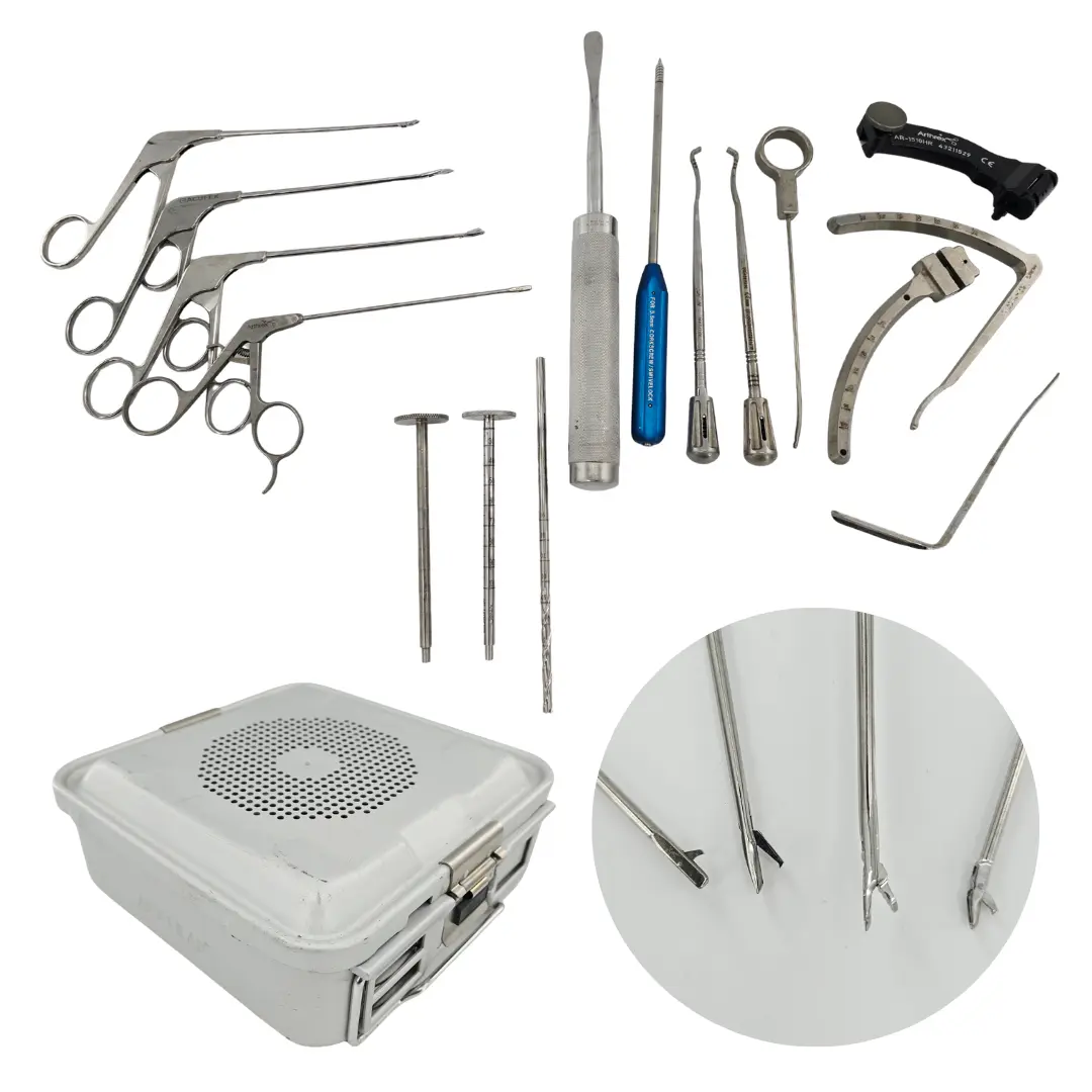 Arthrex Knee Meniscal Root 15 Piece Surgical Instrument Set w/ Pan & Lid Preowned Set