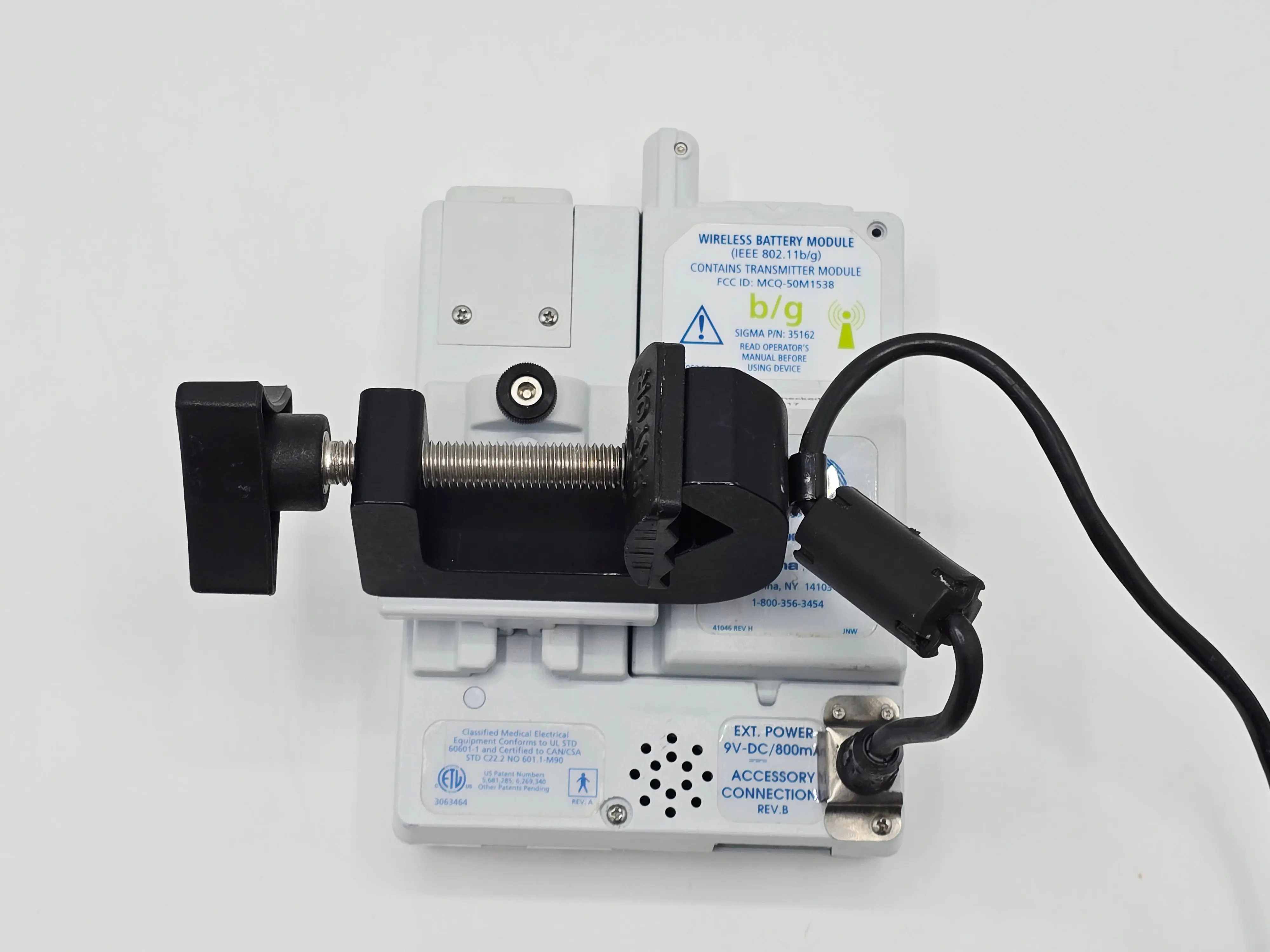 Baxter Sigma Spectrum 35162 Infusion Pump w/ Clamp Power Adapter Battery - Image 2