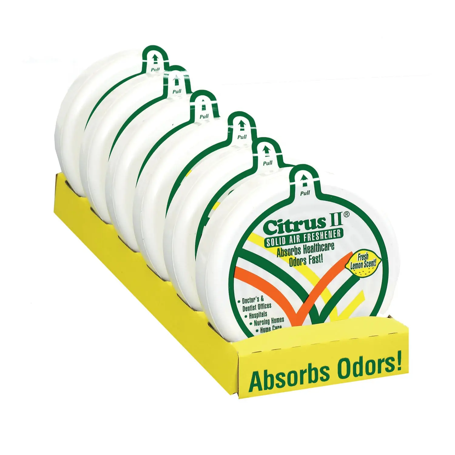BEAUMONT 636471430 CITRUS II SOLID AIR FRESHENER Air Freshener, 8 oz Solid, Lemon Scent, 12/cs
