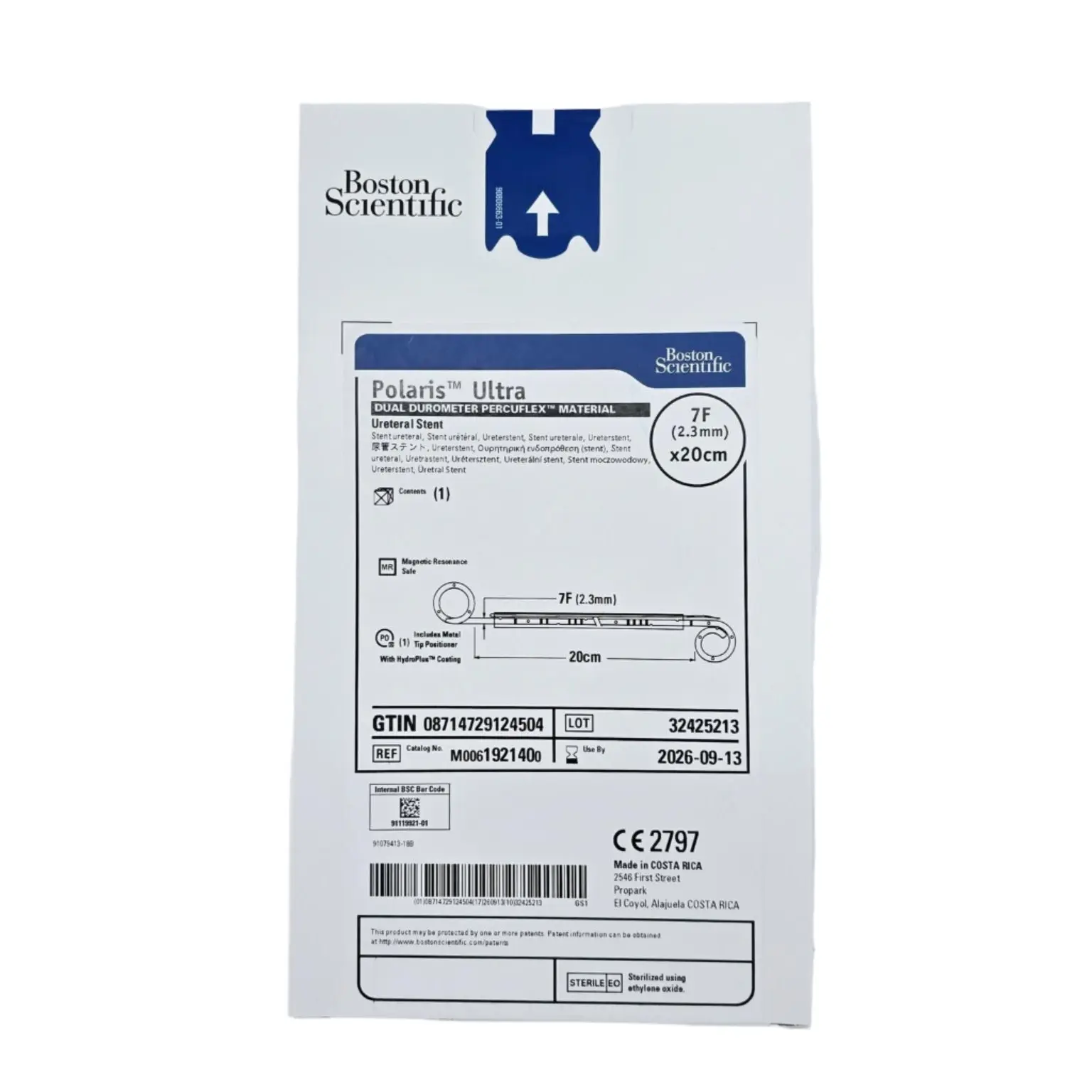 Boston Scientific M0061921400 Polaris Ultra 7F x 20cm Ureteral Stent Dual Durometer Percuflex Material