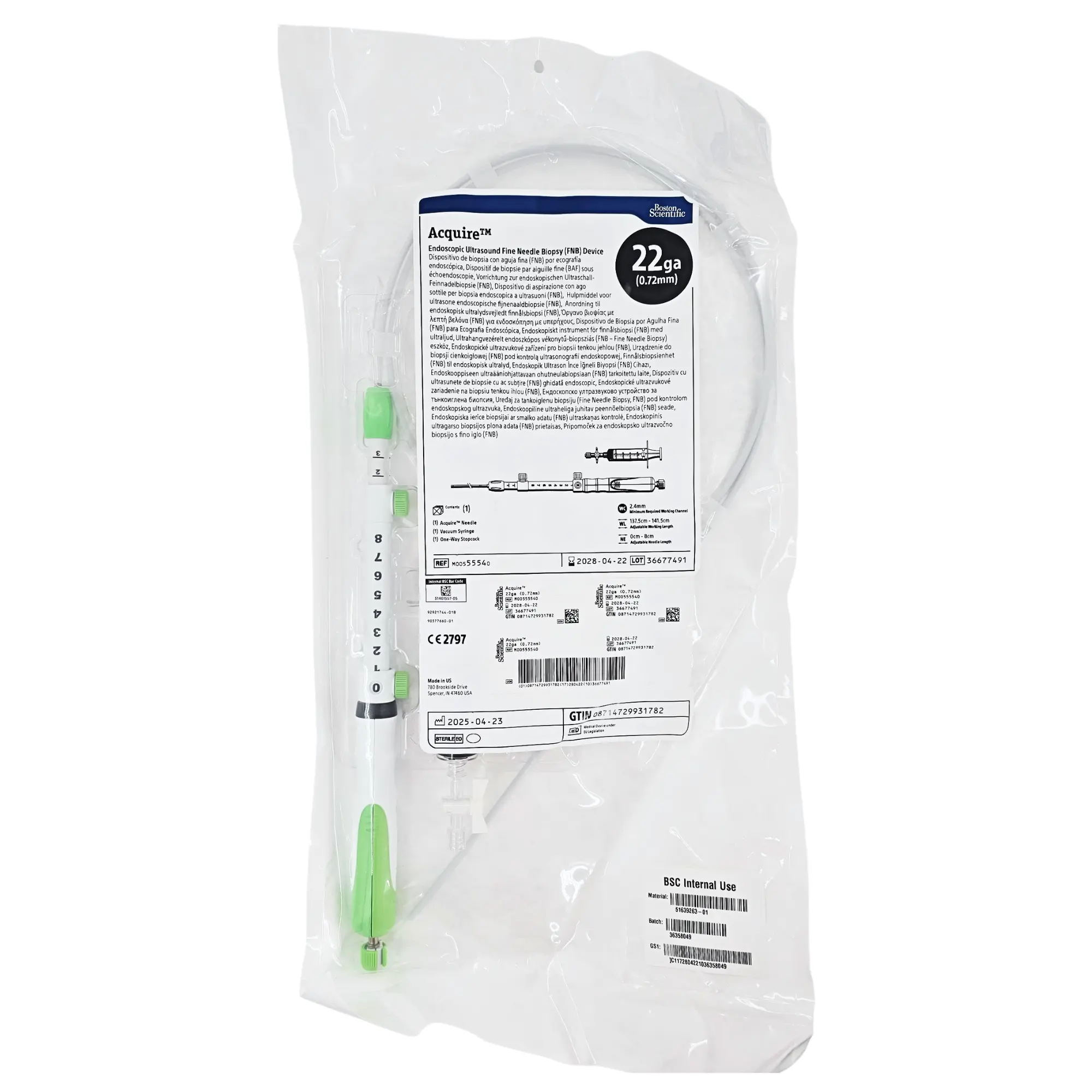 Boston Scientific M00555540 Acquire EUS FNB Needle - 22 Gauge, Franseen Tip