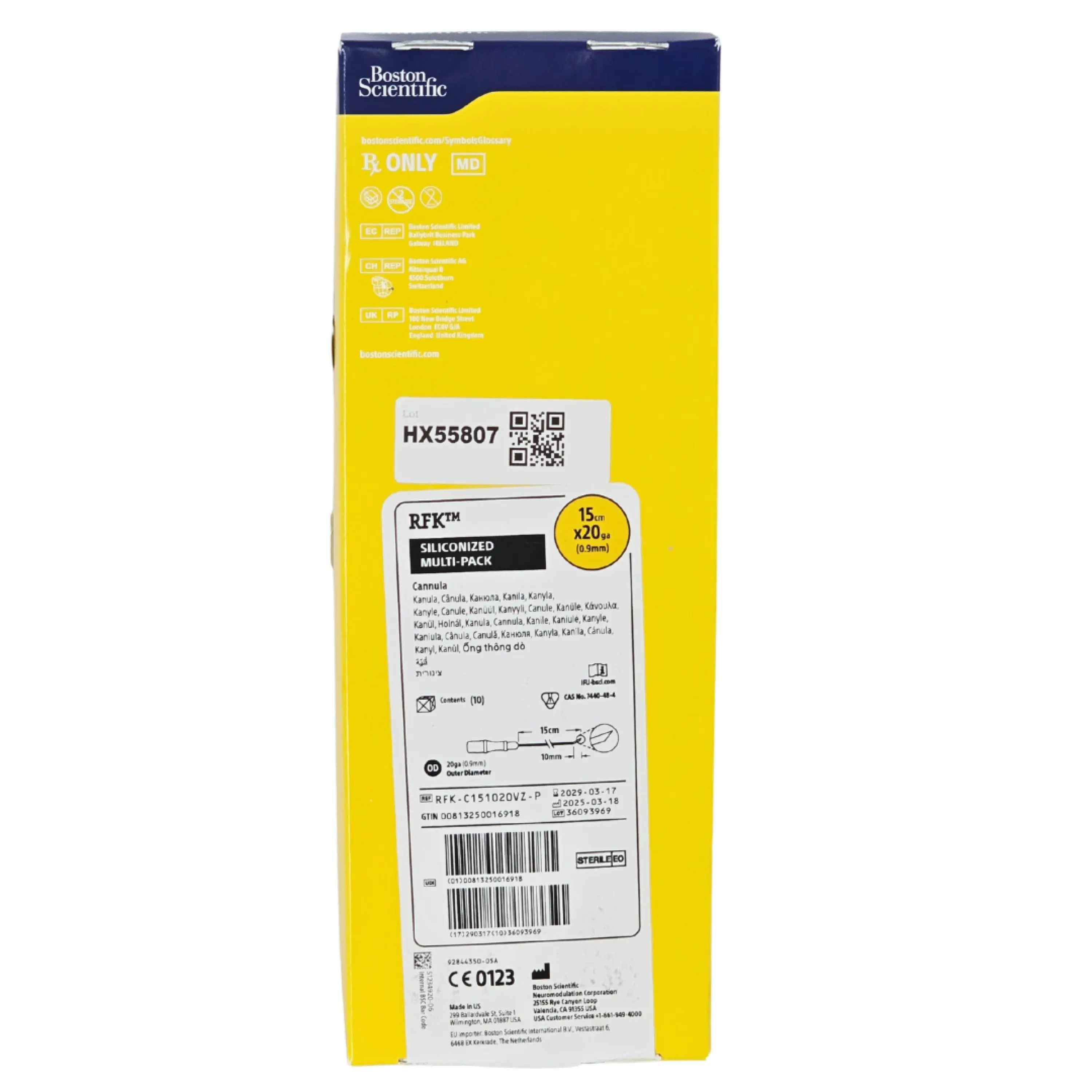 Boston Scientific RFKC151020VZP Cosman Cannula 15cm 10mm Tip 20G Sharp Curved – New 10 Pack