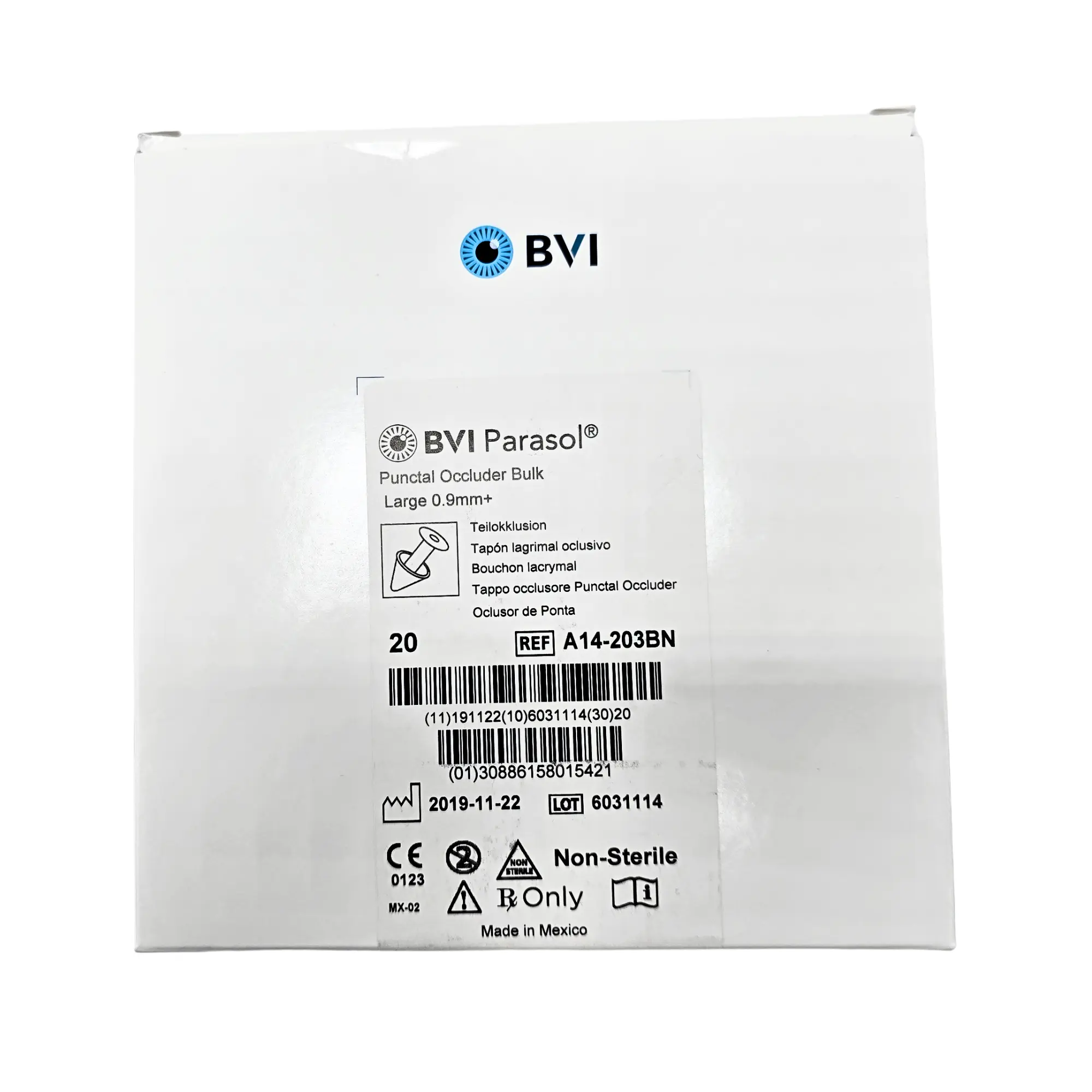 BVI Parasol A14-203BN Punctal Occluder - Large 0.9mm+ Bulk Pack