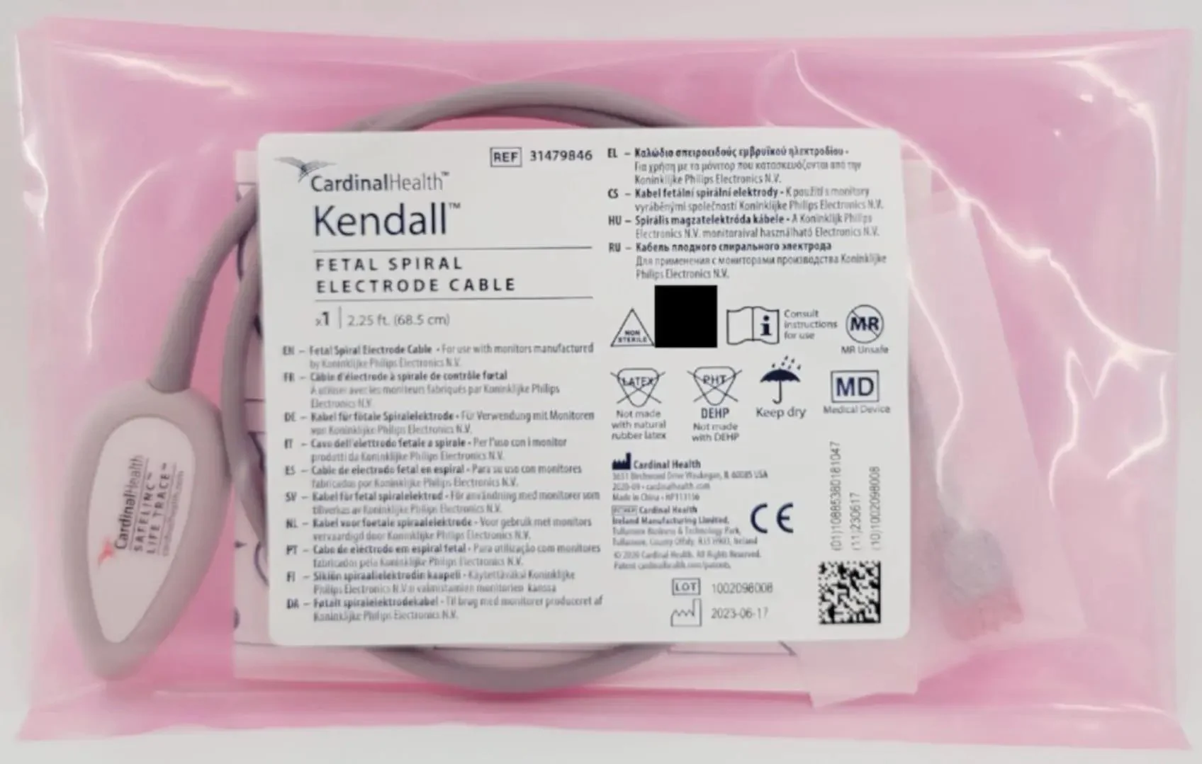 Cardinal Health 31479846 Kendall Fetal Spiral Electrodes Cable 2Ft (EACH) - Image 2