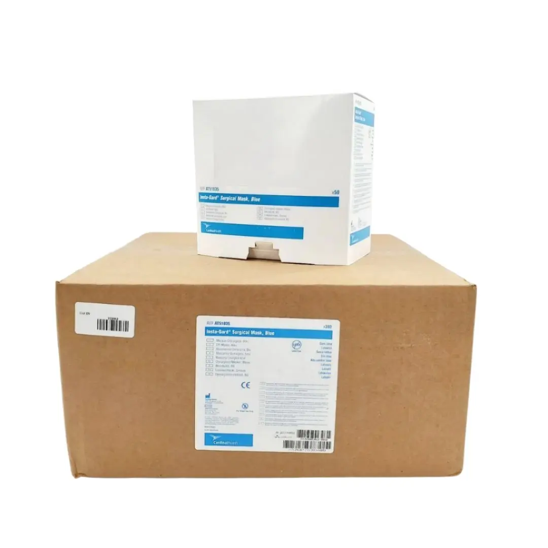 Cardinal Health AT51035 Level 1 Duckbill Surgical Masks Blue w/ Ties 50/BX 6BX/CS Case of 300