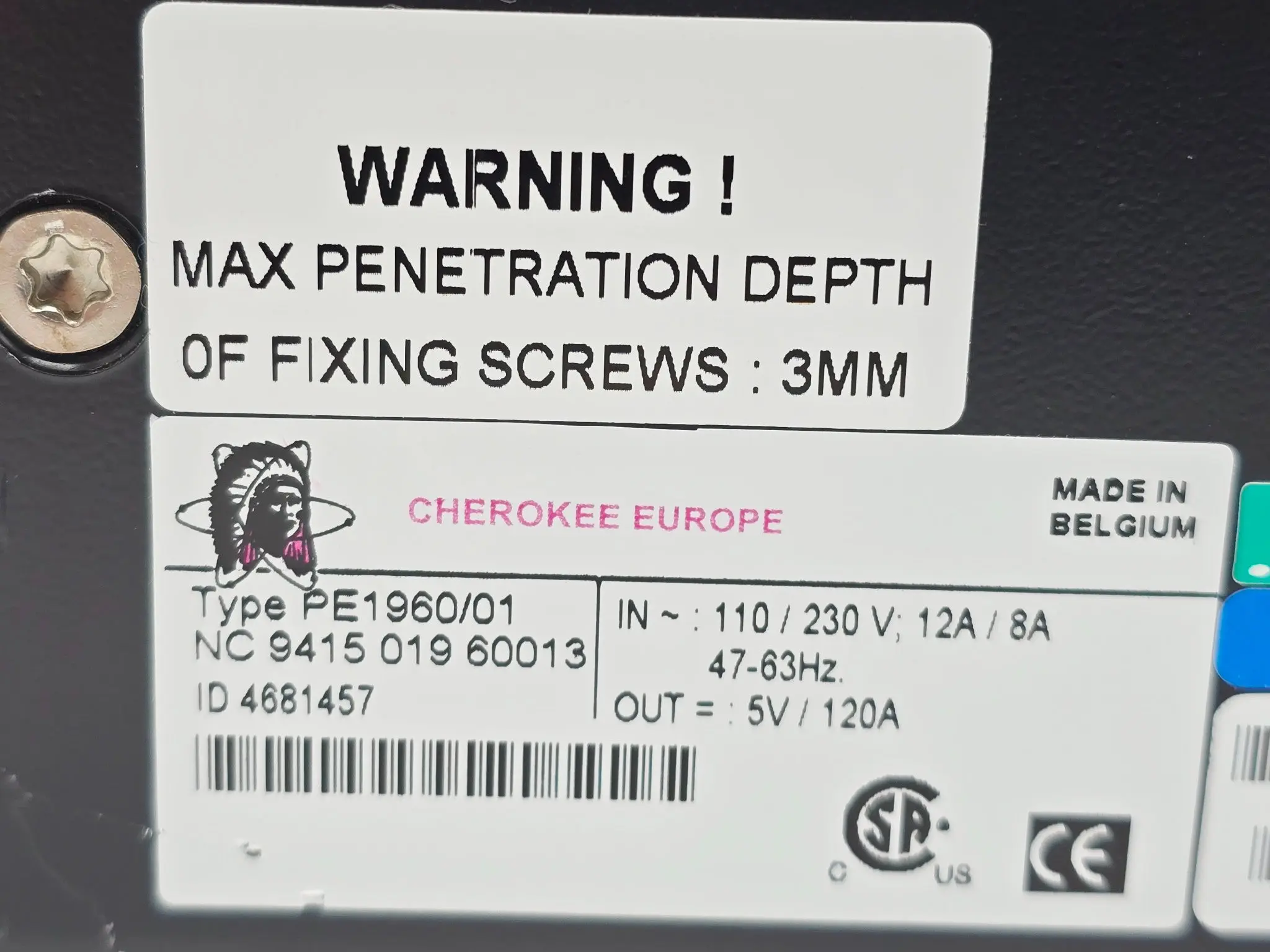 Cherokee Europe PE1960/01 Power Supply Module 5V 120A - Image 5