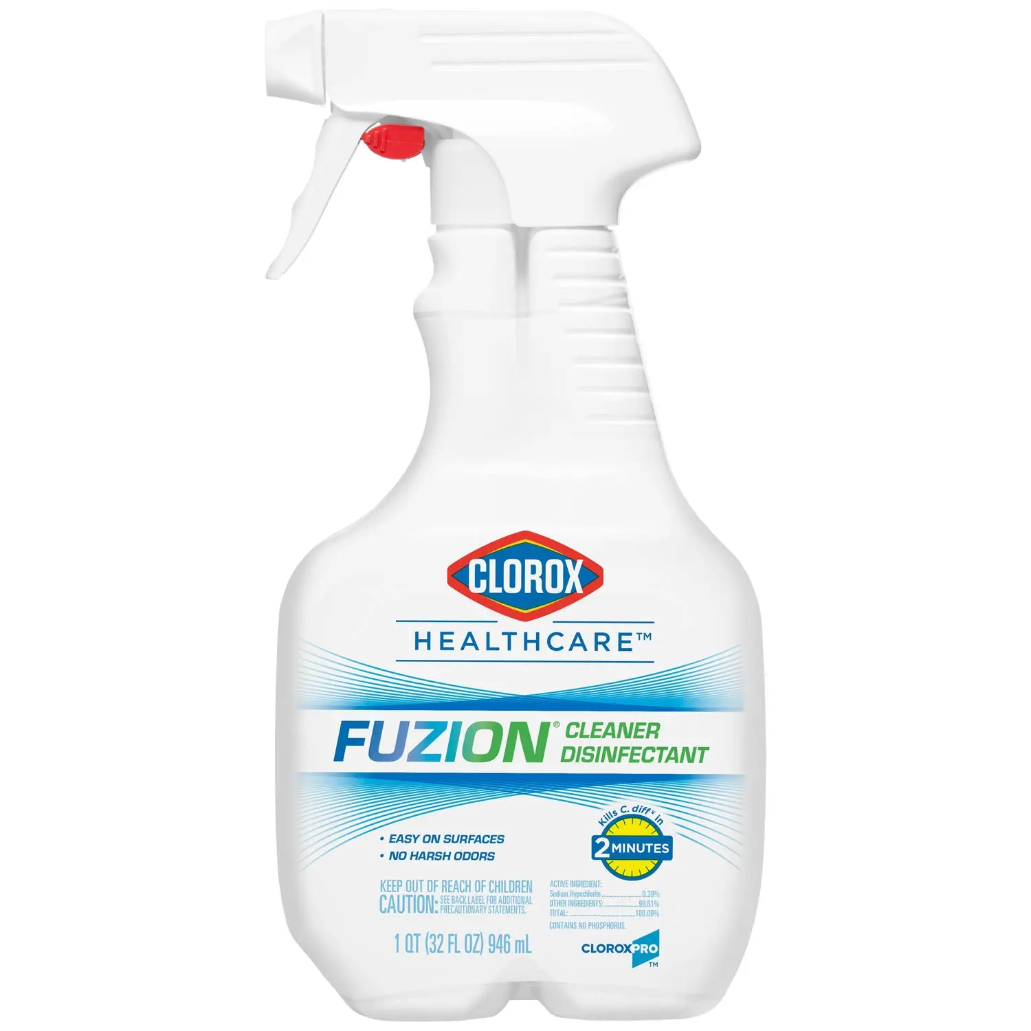 CLOROX 31478 HEALTHCARE FUZION CLEANER DISINFENCTANT Clorox Healthcare Fuzion Cleaner Disinfectant, Spray, 32 oz, 9/cs
