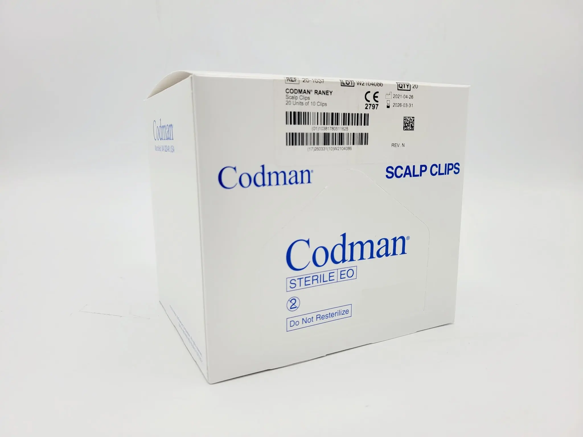 Codman 20-1037 RANEY Scalp Clips 10 Clips/Unit, Box of 20 - Image 2