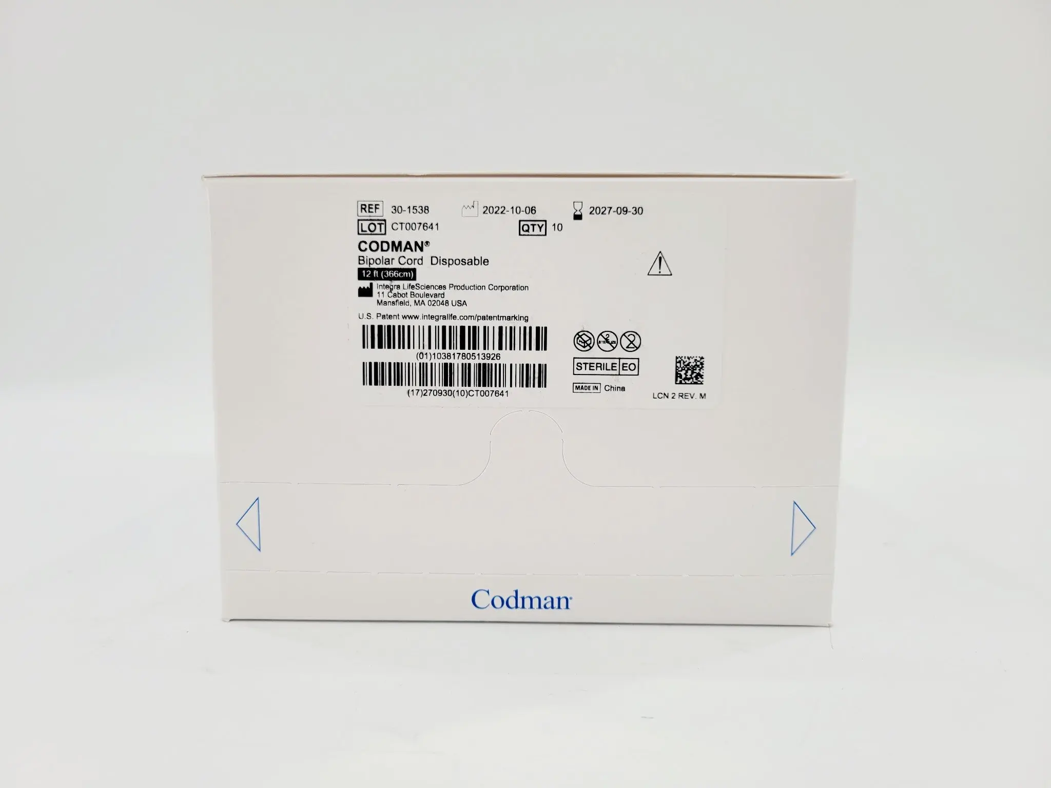Codman 30-1538 Bipolar Cord Disposable 12' Box of 10 - Image 2