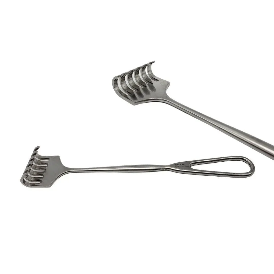 Codman 50-4228 Volkmann Hand Held Rake Retractor Six Prong Blade 17mm Blunt 9" USED