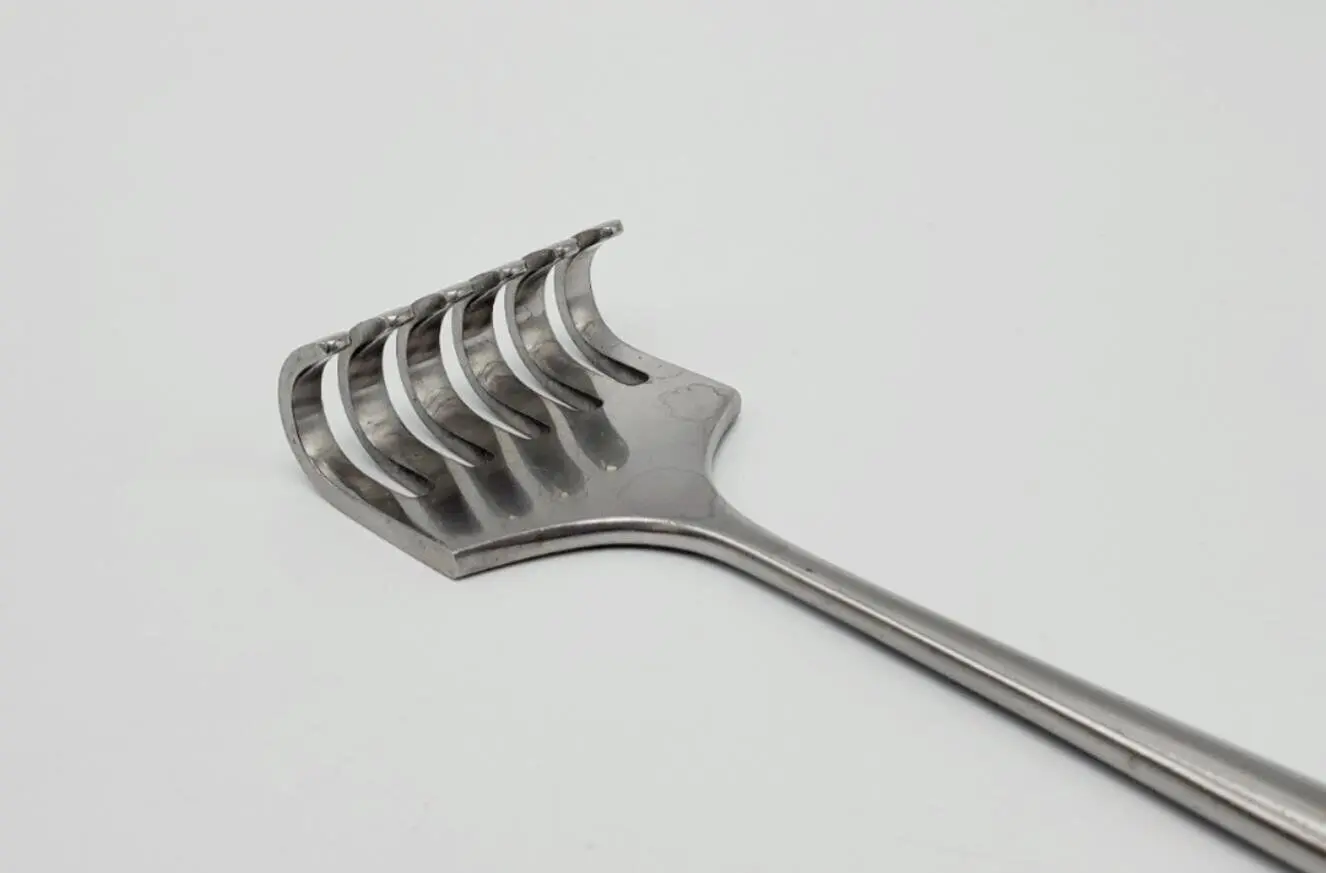 Codman 50-4228 Volkmann Hand Held Rake Retractor Six Prong Blade 17mm Blunt 9" USED - Image 2