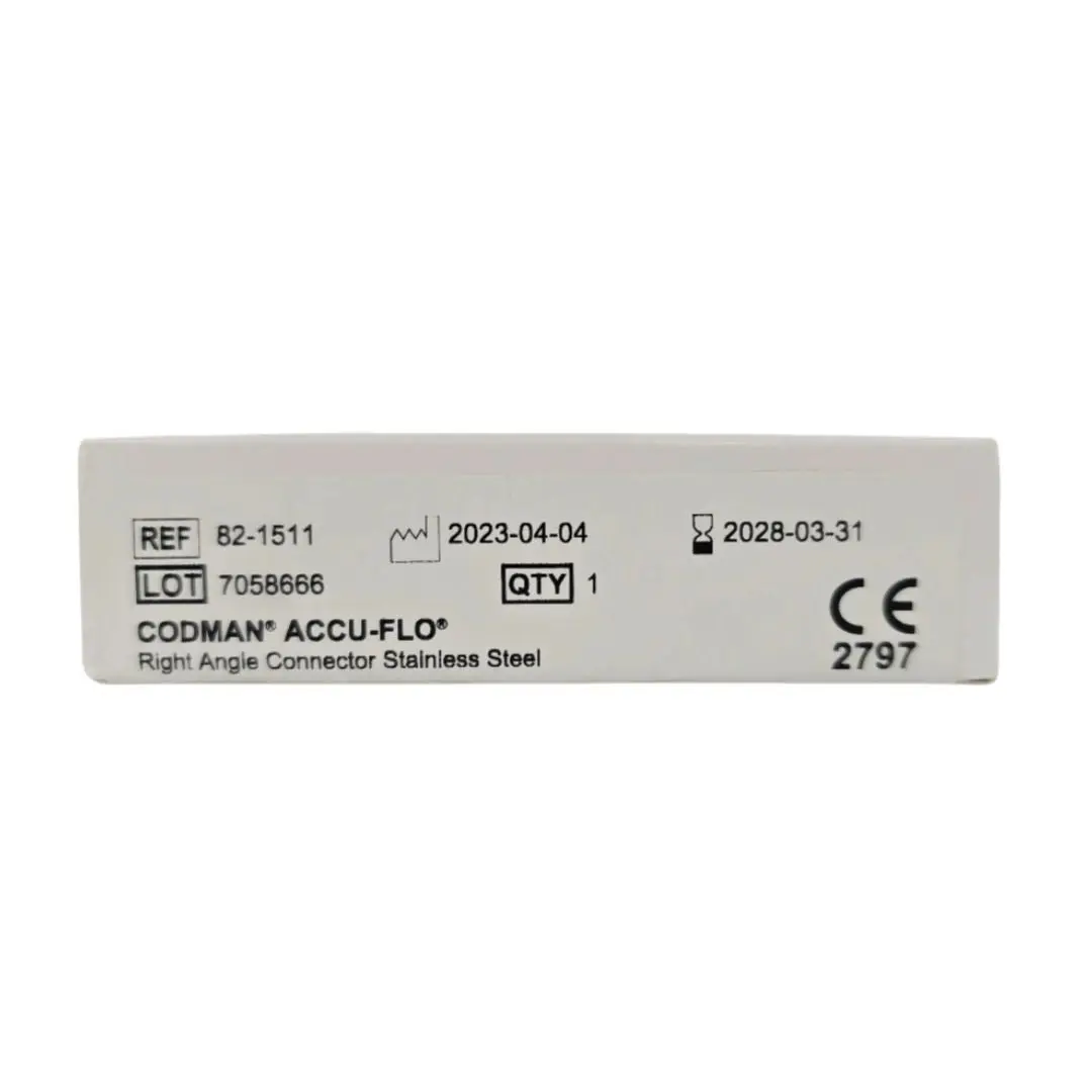 Codman 82-1511 ACCU-FLO Right Angle Connector Stainless Steel