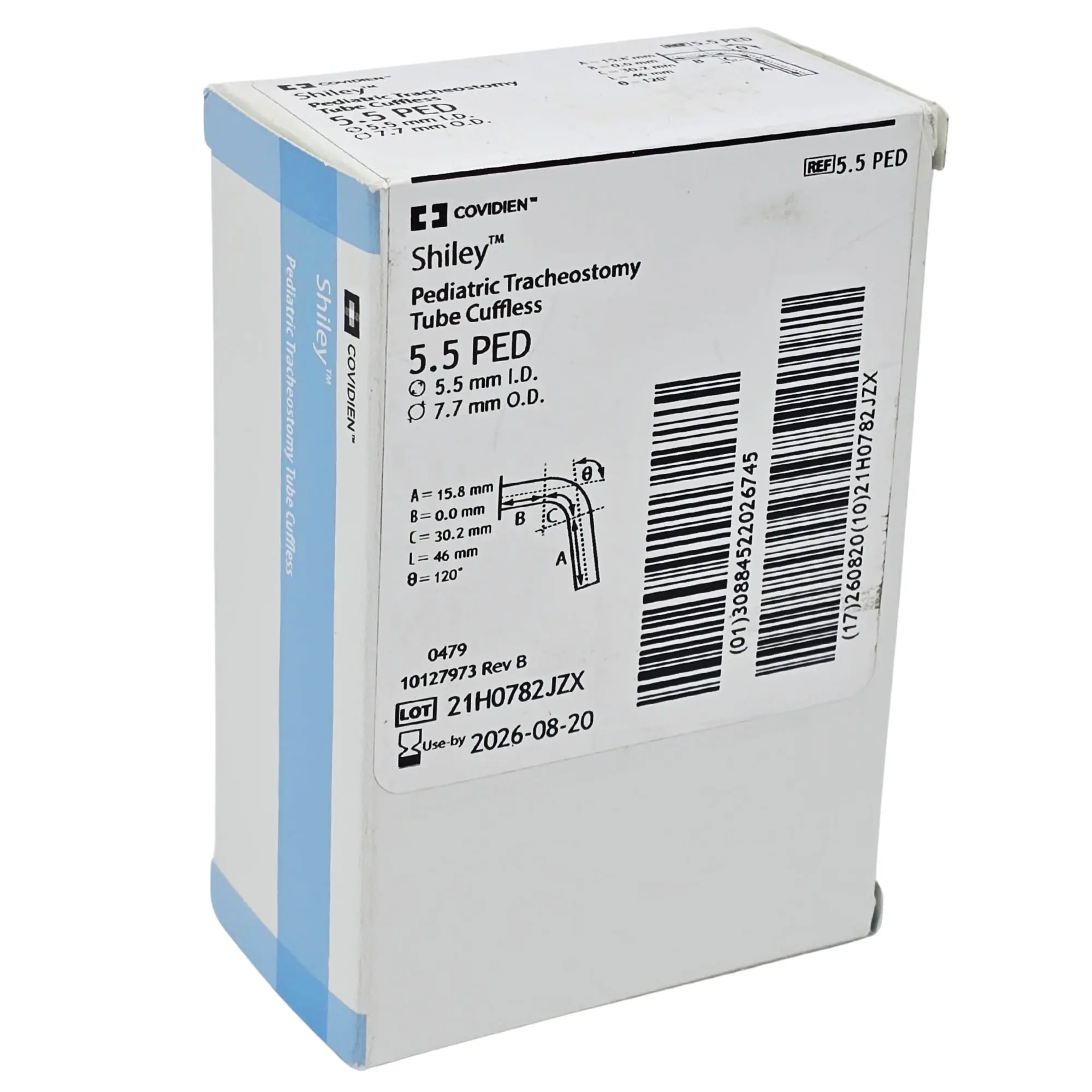 Covidien 5.5 PED Pediatric Tracheostomy Tube - Cuffless Airway Tube
