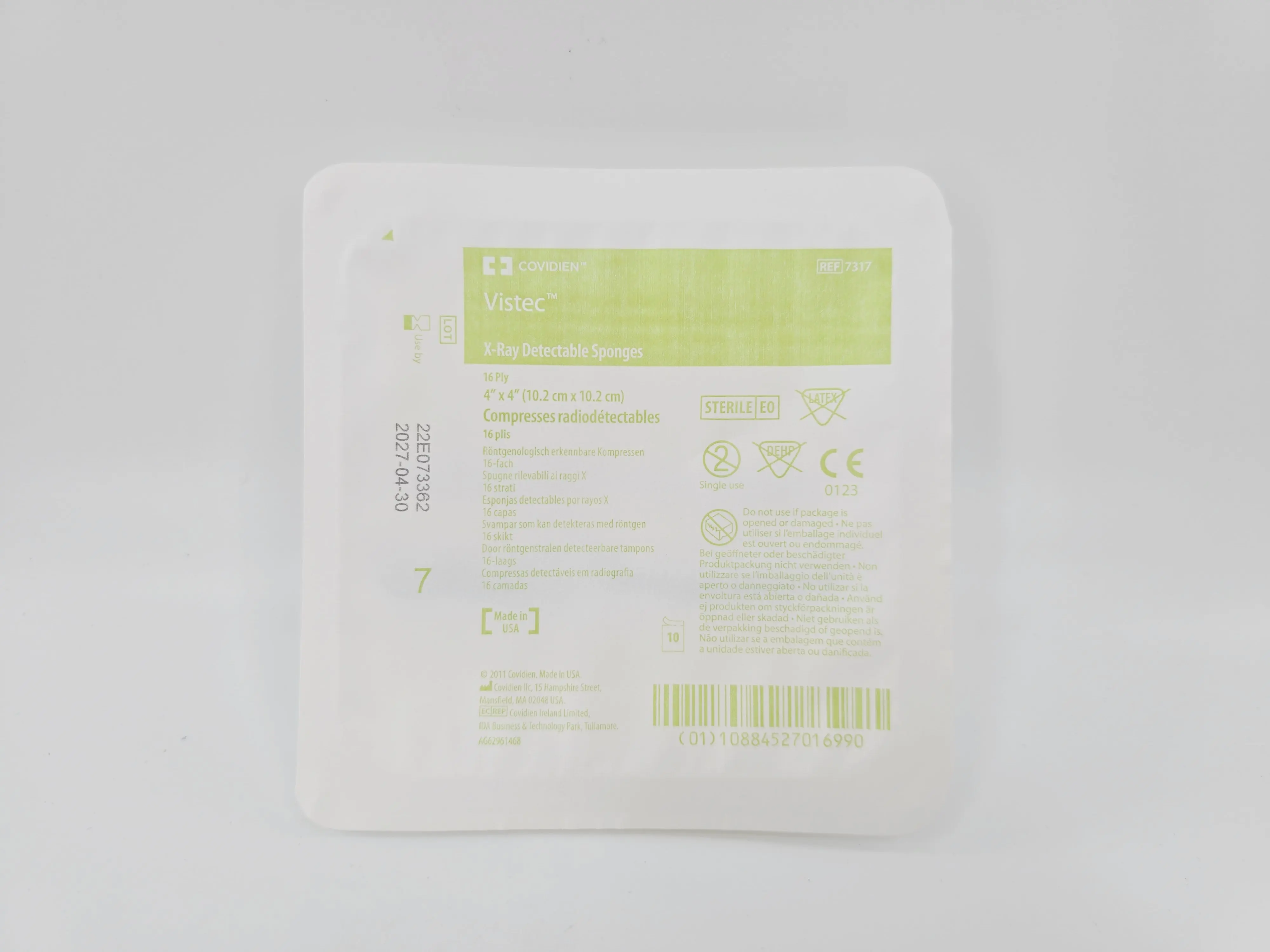 Cardinal Health 7317 Vistec X-Ray Detectable Sponges 16 Ply 4" x 4" CS/1280 - Image 2
