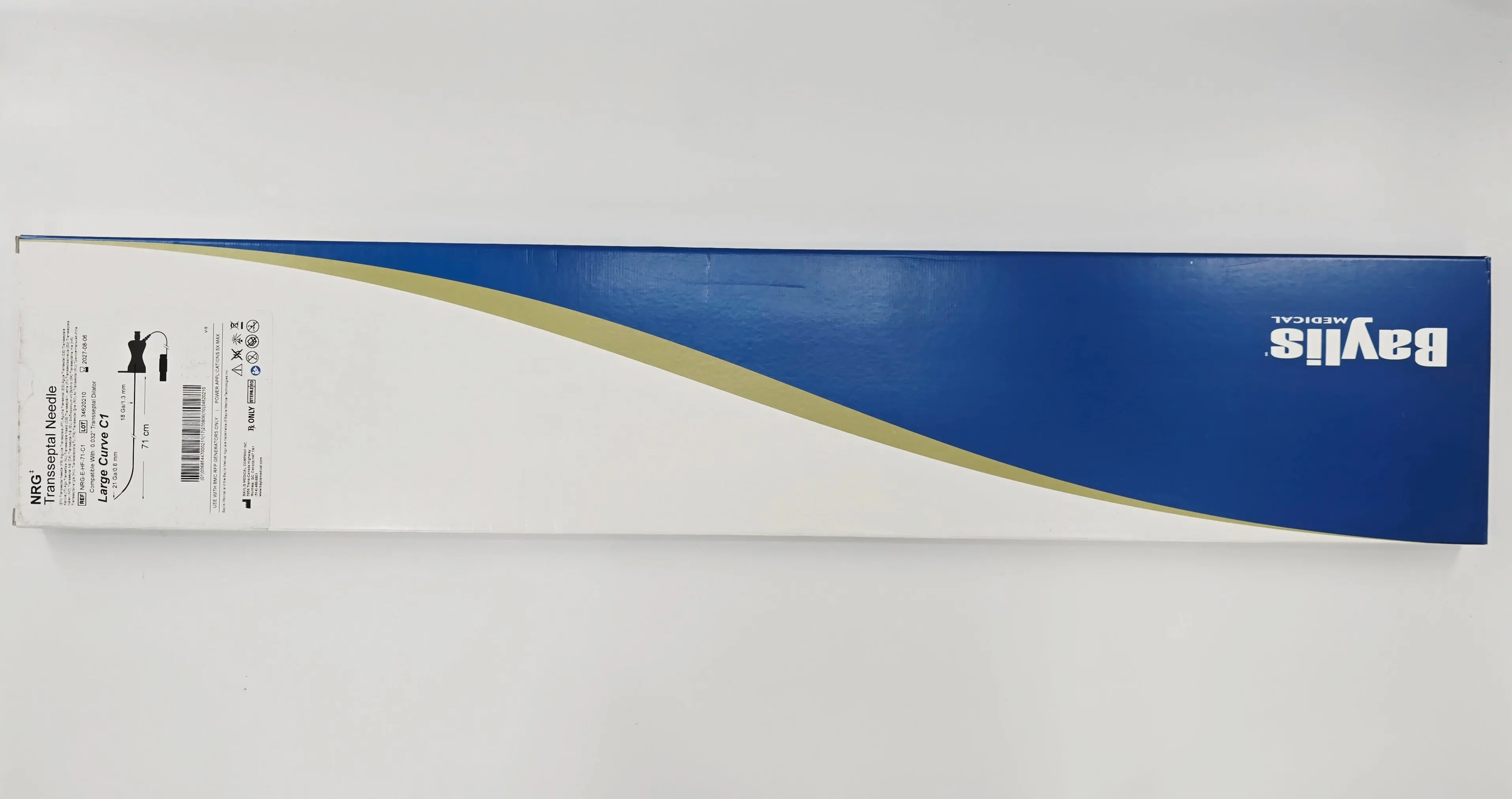 Baylis Medical NRG-E-HF-71-C1 NRG Transseptal Needle Large Curve C1 21Ga / 18Ga x 71cm - Image 2