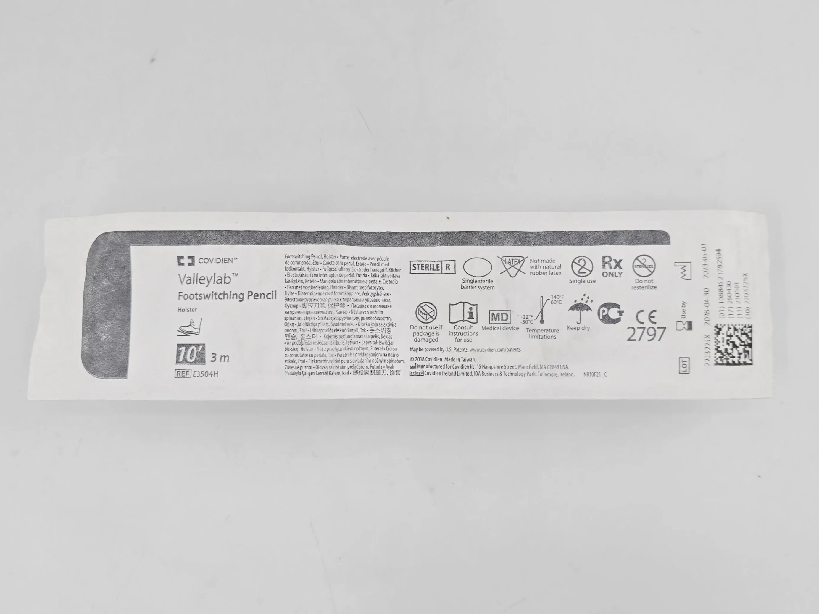 Covidien E3504H Valleylab Footswitching Pencil SS Hex-Locking Blade Electrode w/ Holster 10' 1/EA - Image 2