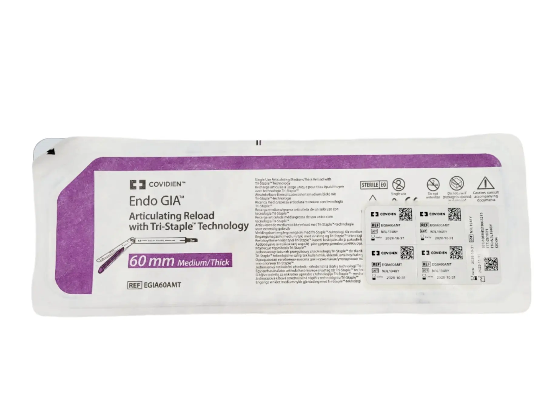 Covidien EGIA60AMT Endo GIA Articulating Reload 60mm Medium/ Thick