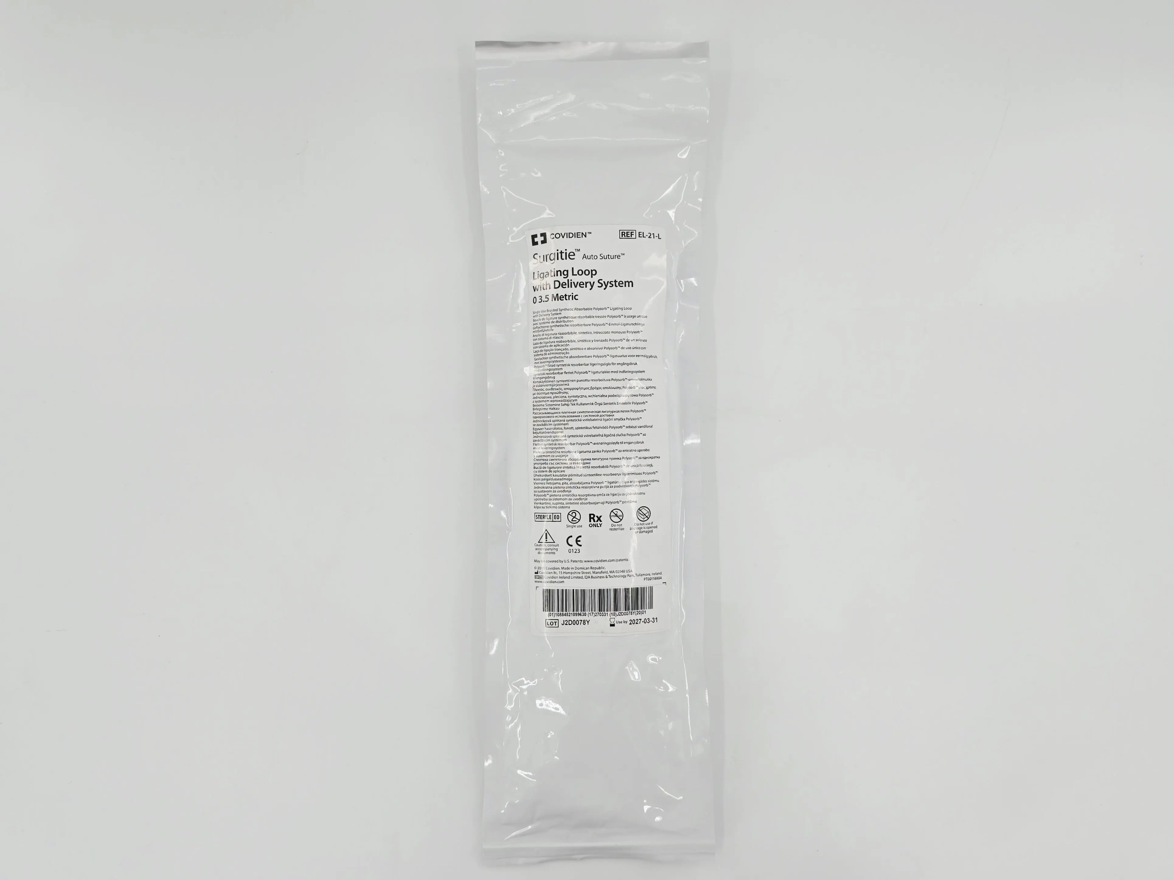 Covidien EL-21-L Surgitie Auto Suture Ligating Loop w/ Delivery System 0 Polysorb Violet 21" - Image 2