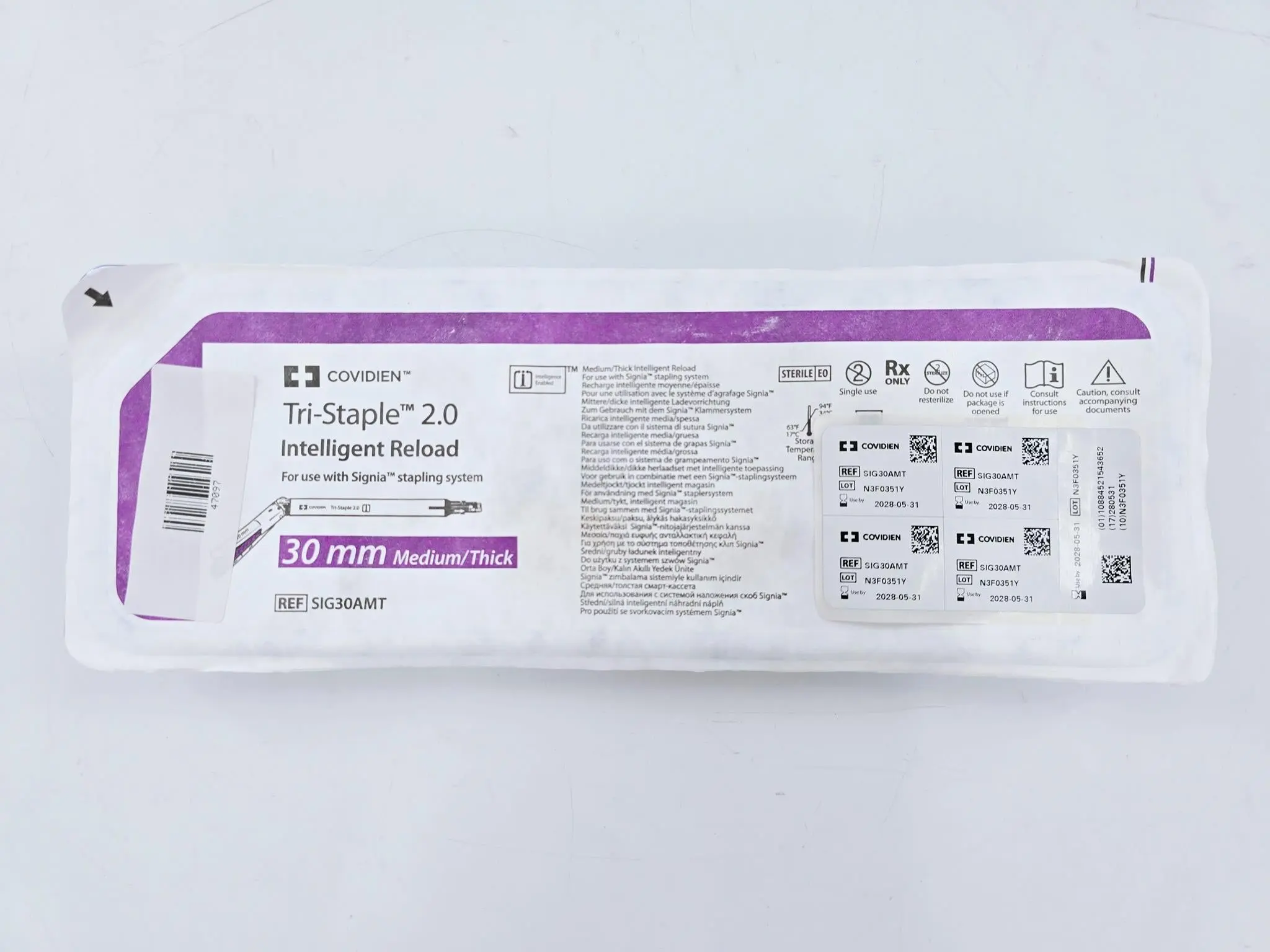 Covidien SIG30AMT Tri-Staple 2.0 30mm Medium/Thick Intelligent Reload - Image 2