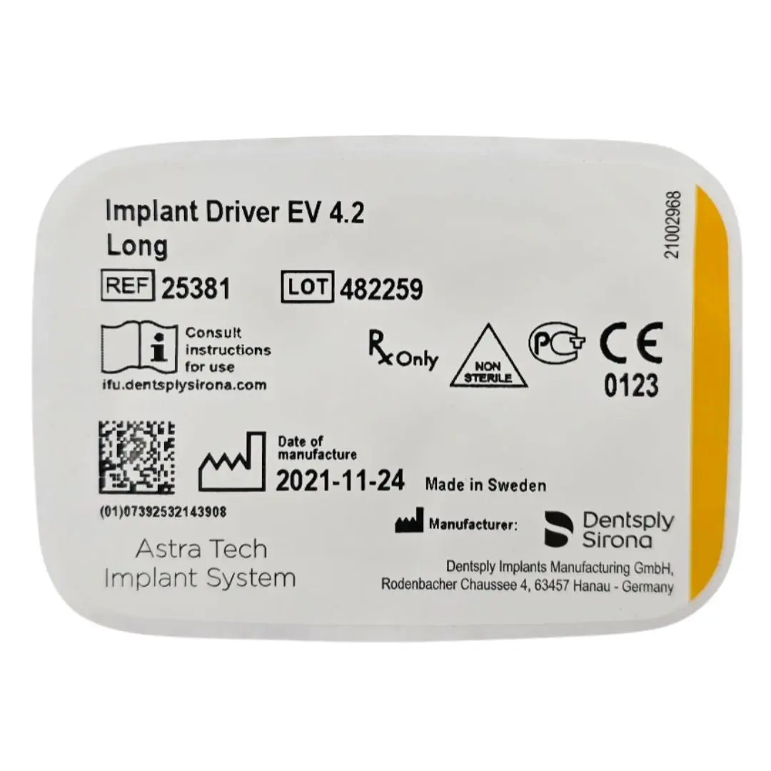 Dentsply Implants Manufacturing 25381 Implant Driver EV 4.2 Long Astra Tech Implant System