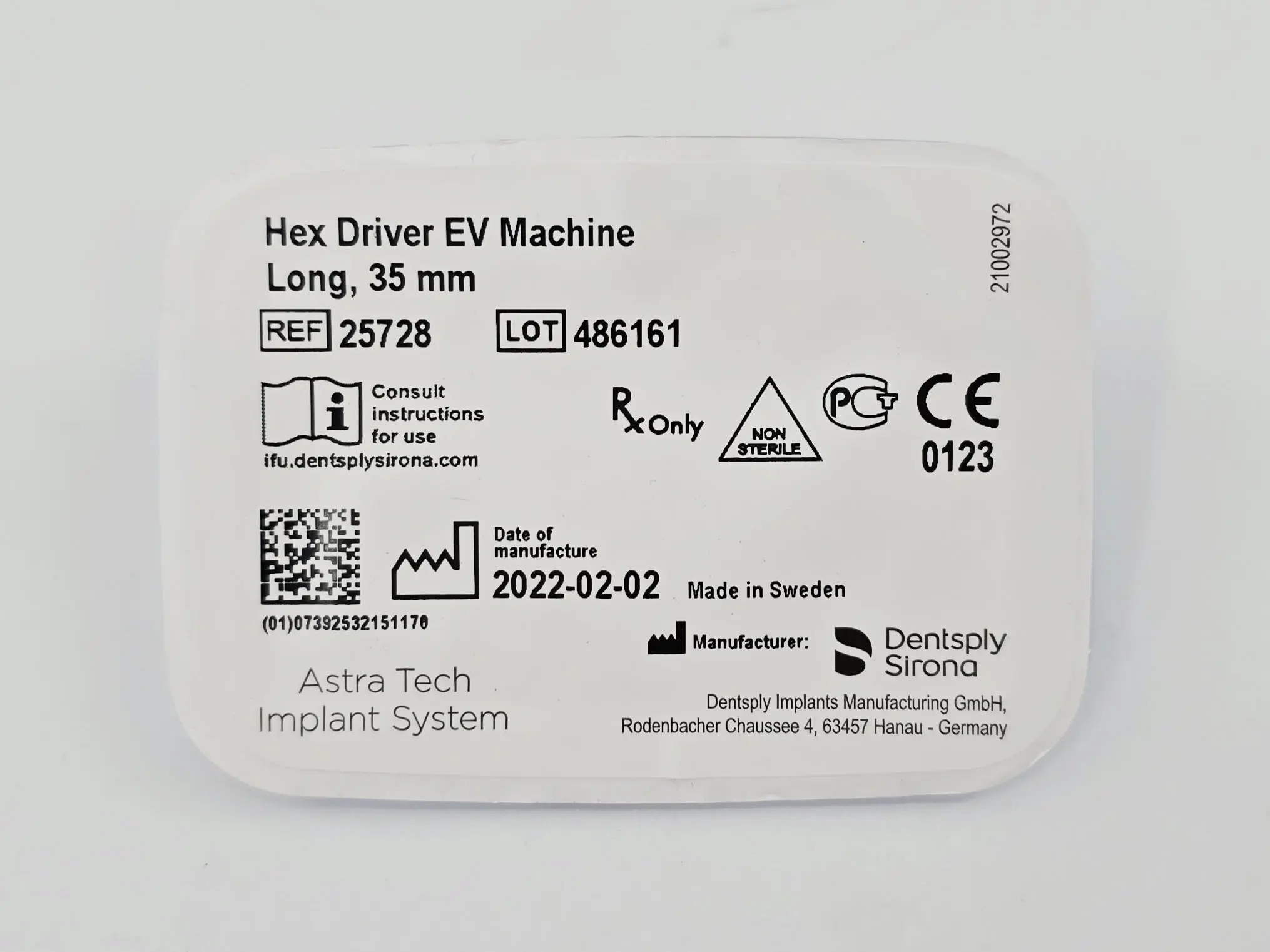 Dentsply Implants Manufacturing 25728 Hex Driver EV Machine Long, 35mm Astra Tech Implant System - Image 2