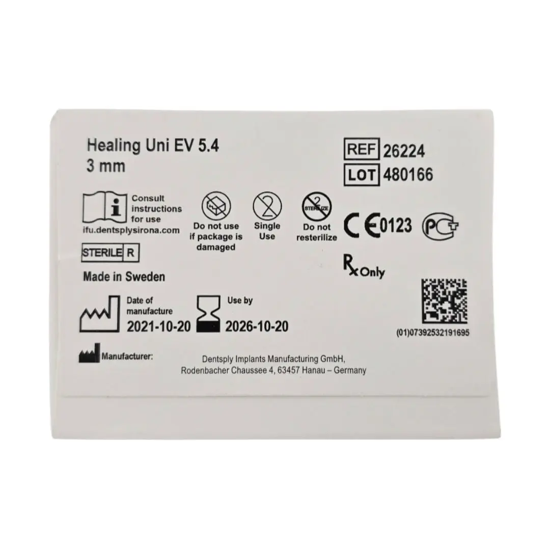 Dentsply Implants Manufacturing 26224 Healing Uni EV 5.4 3mm Astra Tech Implant System