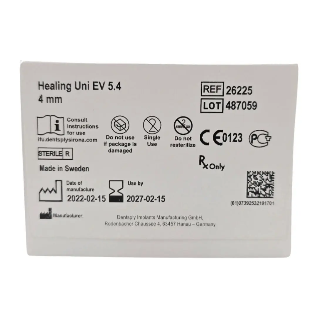 Dentsply Implants Manufacturing 26225 Healing Uni EV 5.4 4mm Astra Tech Implant System