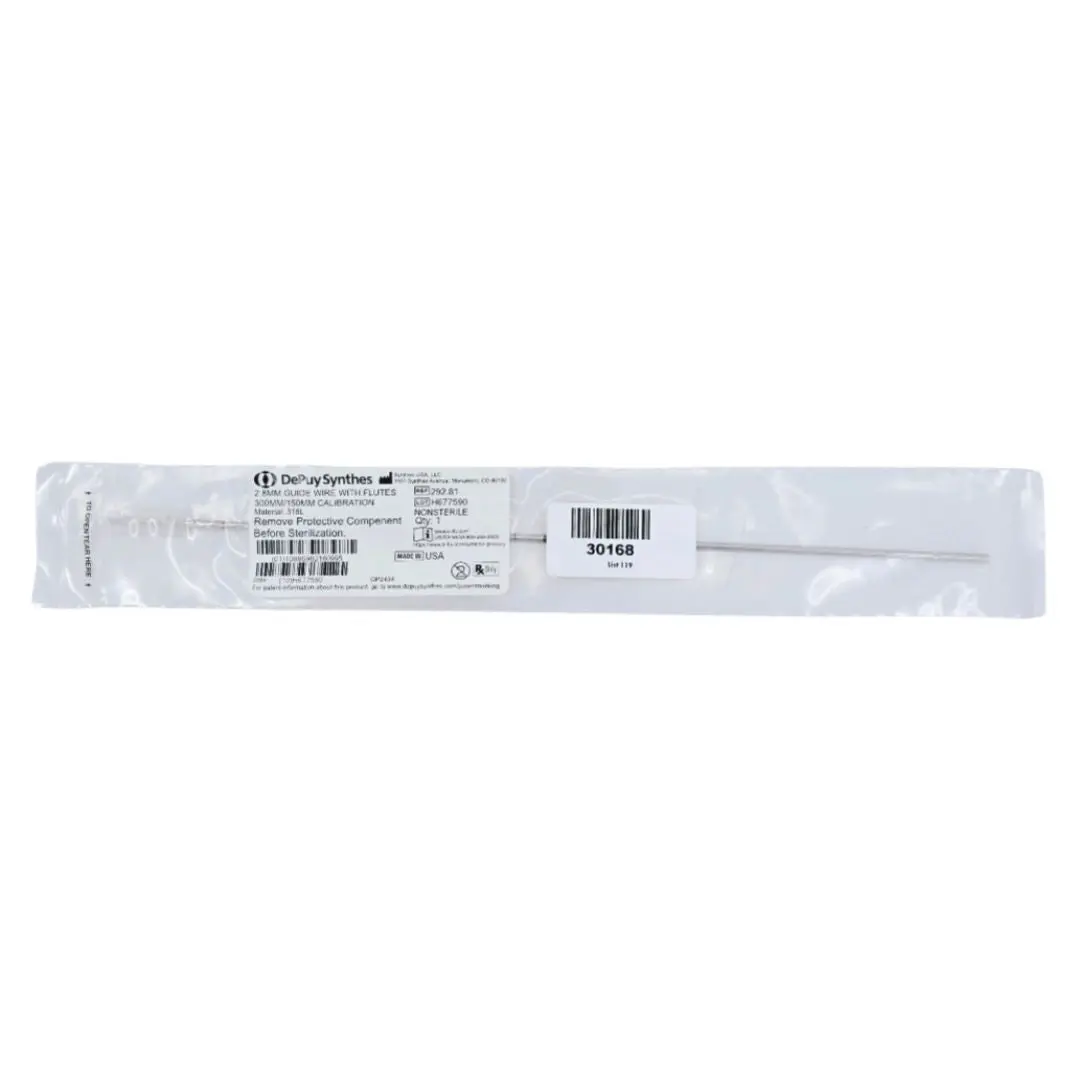 DePuy Synthes 292.81 2.8mm Guide Wire w/ Flutes 300mm/150mm Calibration
