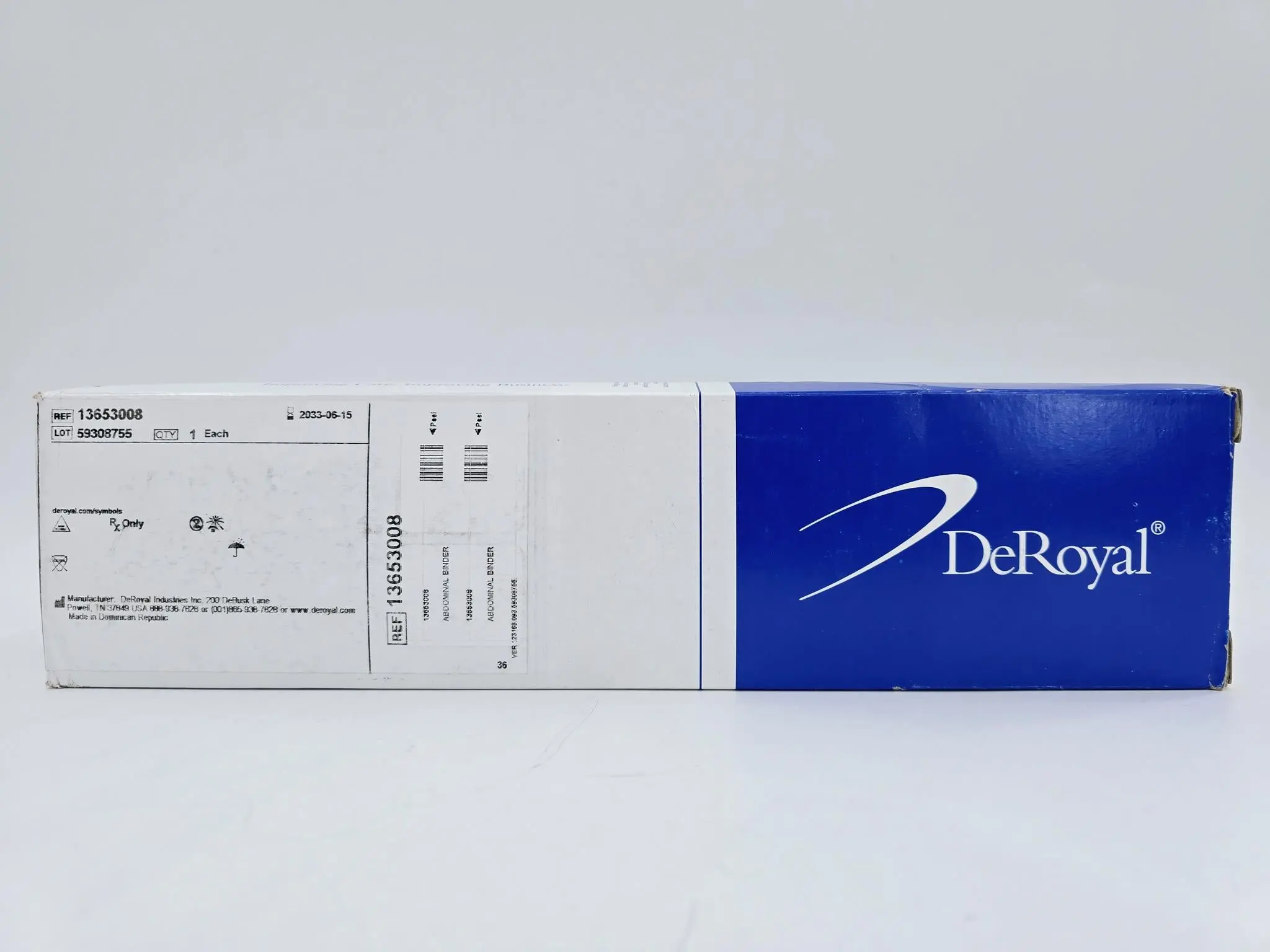DeRoyal 13653008 Abdominal Binder Large 63" - 74" 12" - Image 2