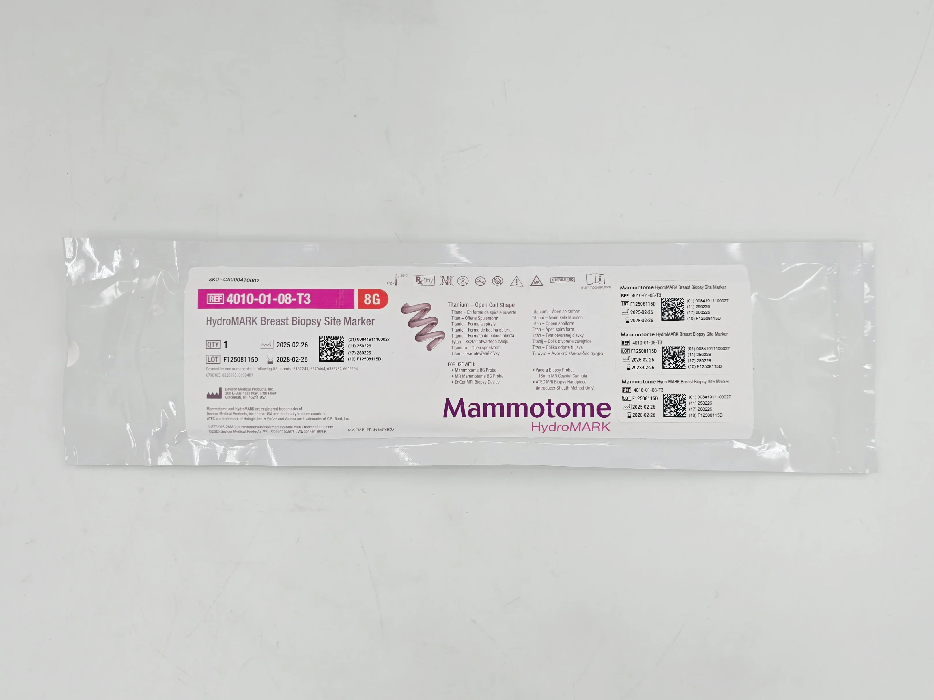 Devicor 4010-01-08-T3 Mammotome HydroMARK 8G Breast Biopsy Site Marker 1/EA - Image 2
